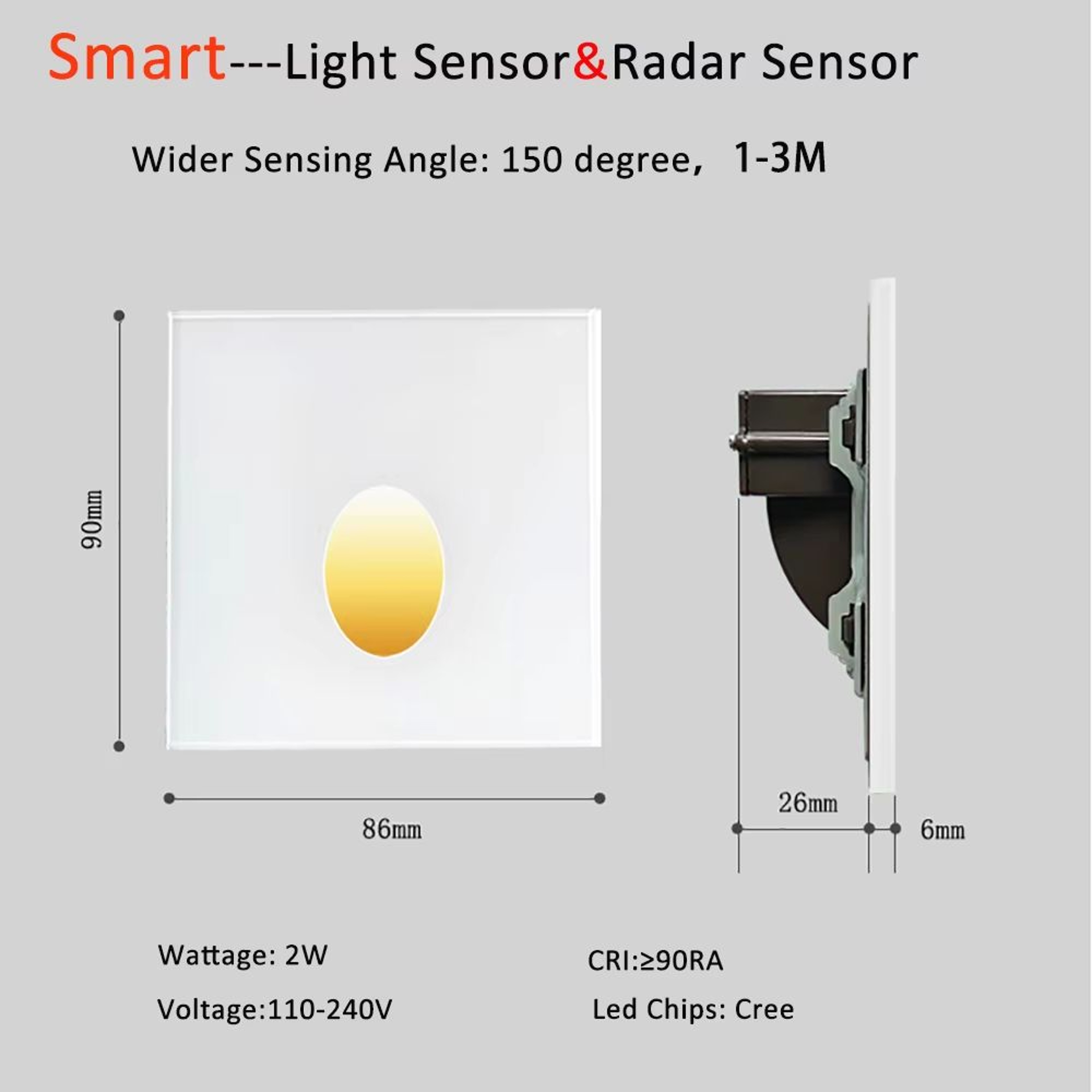 SANDIY Recessed Motion Sensor Stair Light Wall Lamp  Indoor Step Spotlights Nightlight For Staircas 4