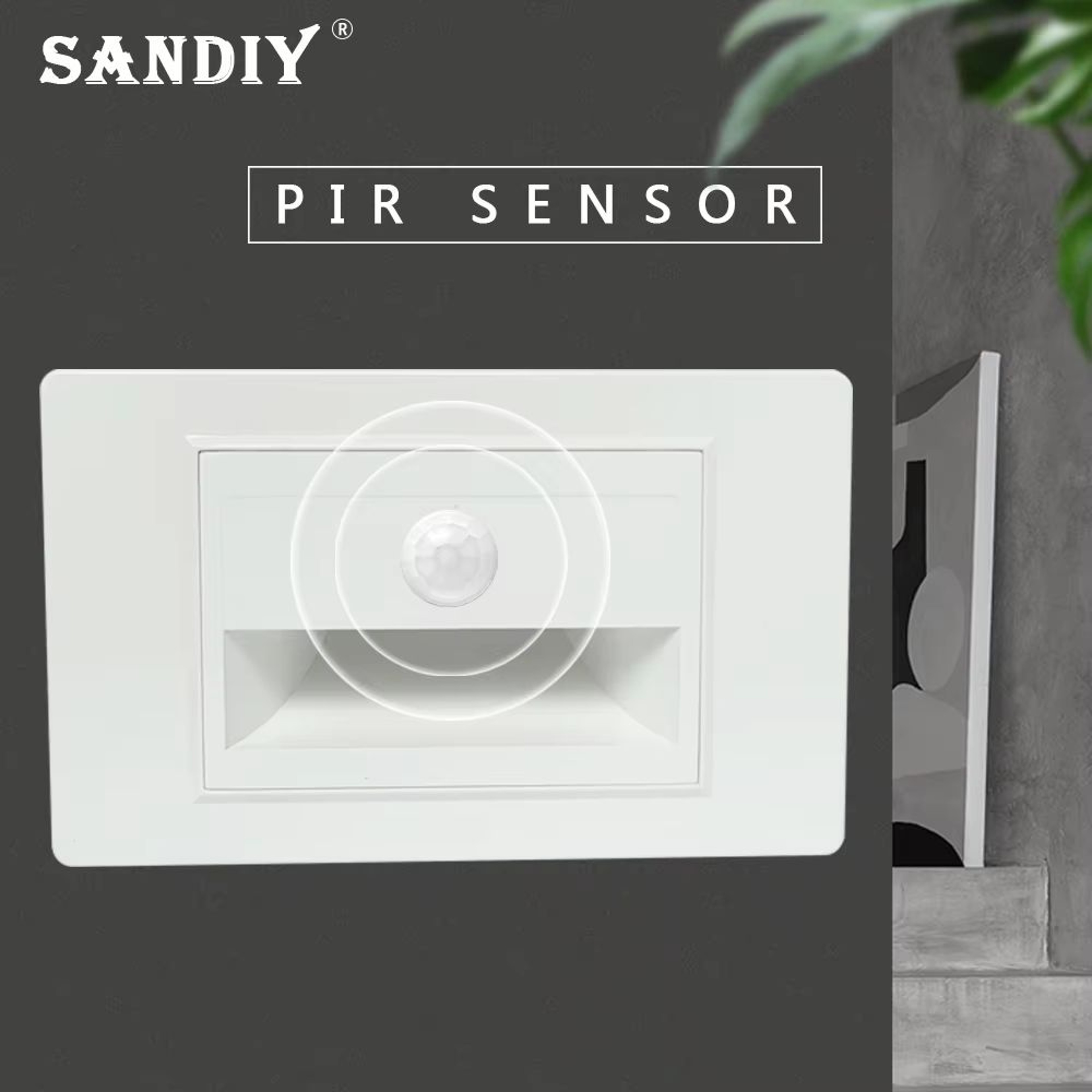 SANDIY American LED Step Light Wall Lamp With PIR Motion Sensor  Recessed Night Lighting For Stairs 1
