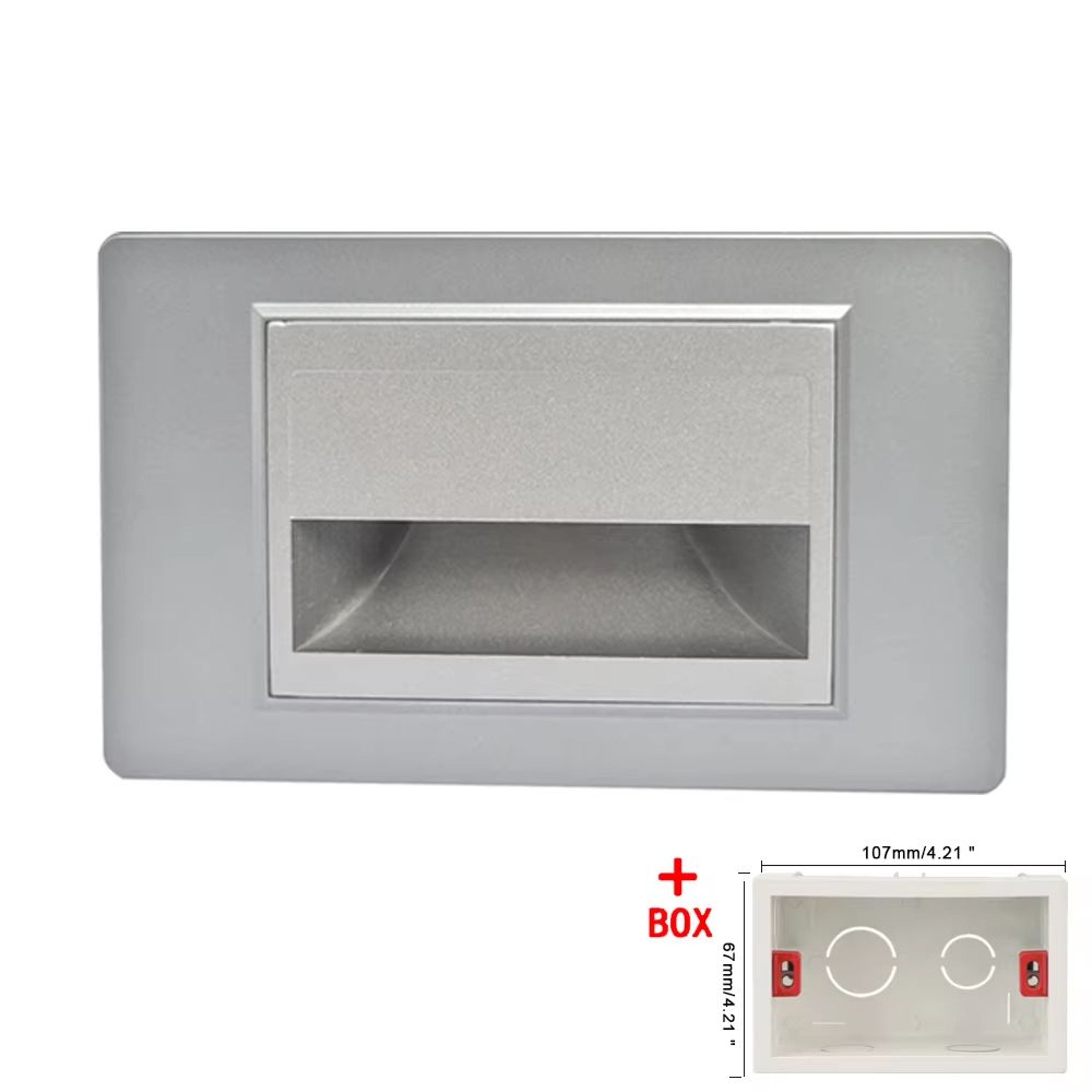 SANDIY American LED Step Light Wall Lamp With PIR Motion Sensor  Recessed Night Lighting For Stairs 18