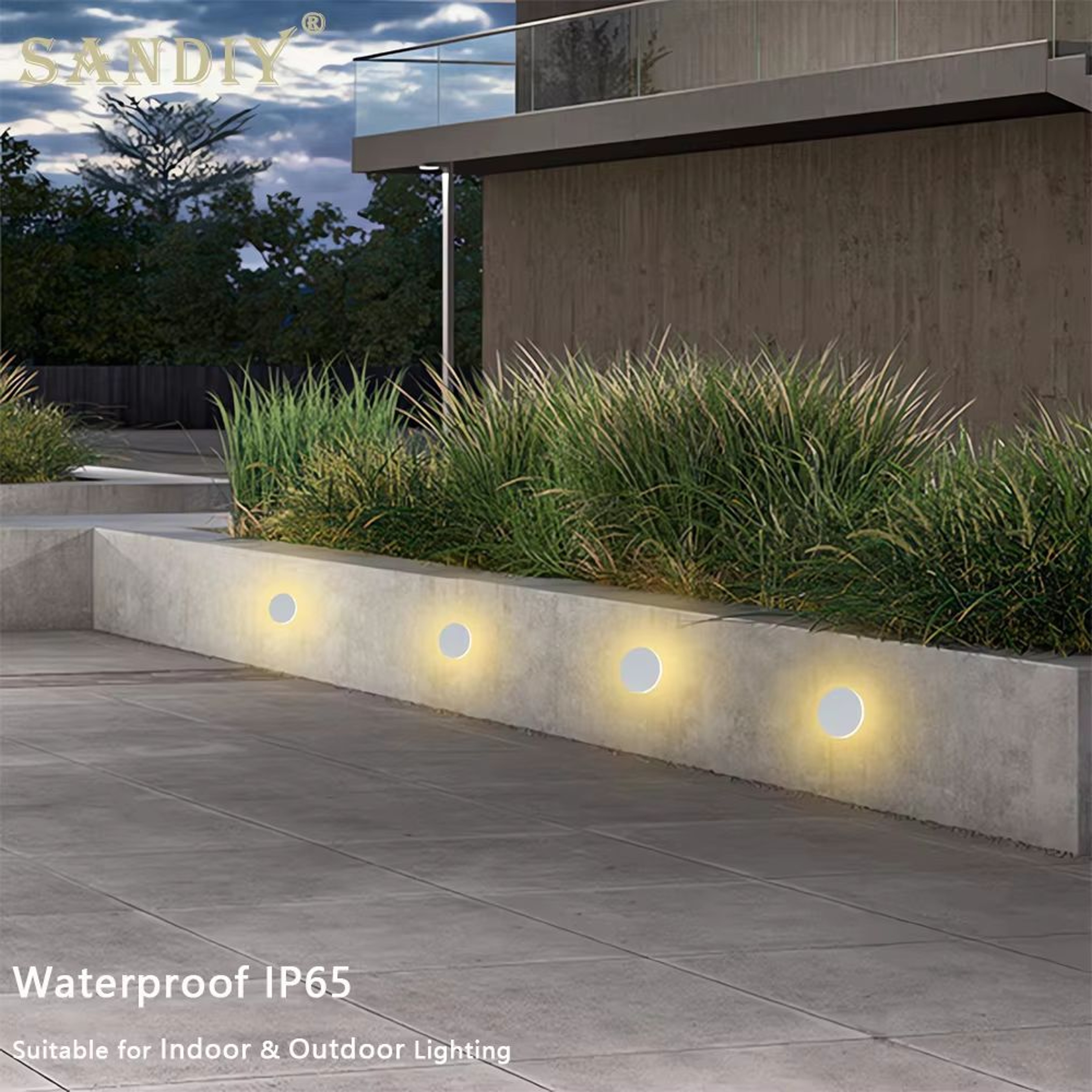 SANDIY LED Step Light Recessed Wall Lamp  Round Stair Lighting Waterproof Indoor And Outdoor Lumina 2