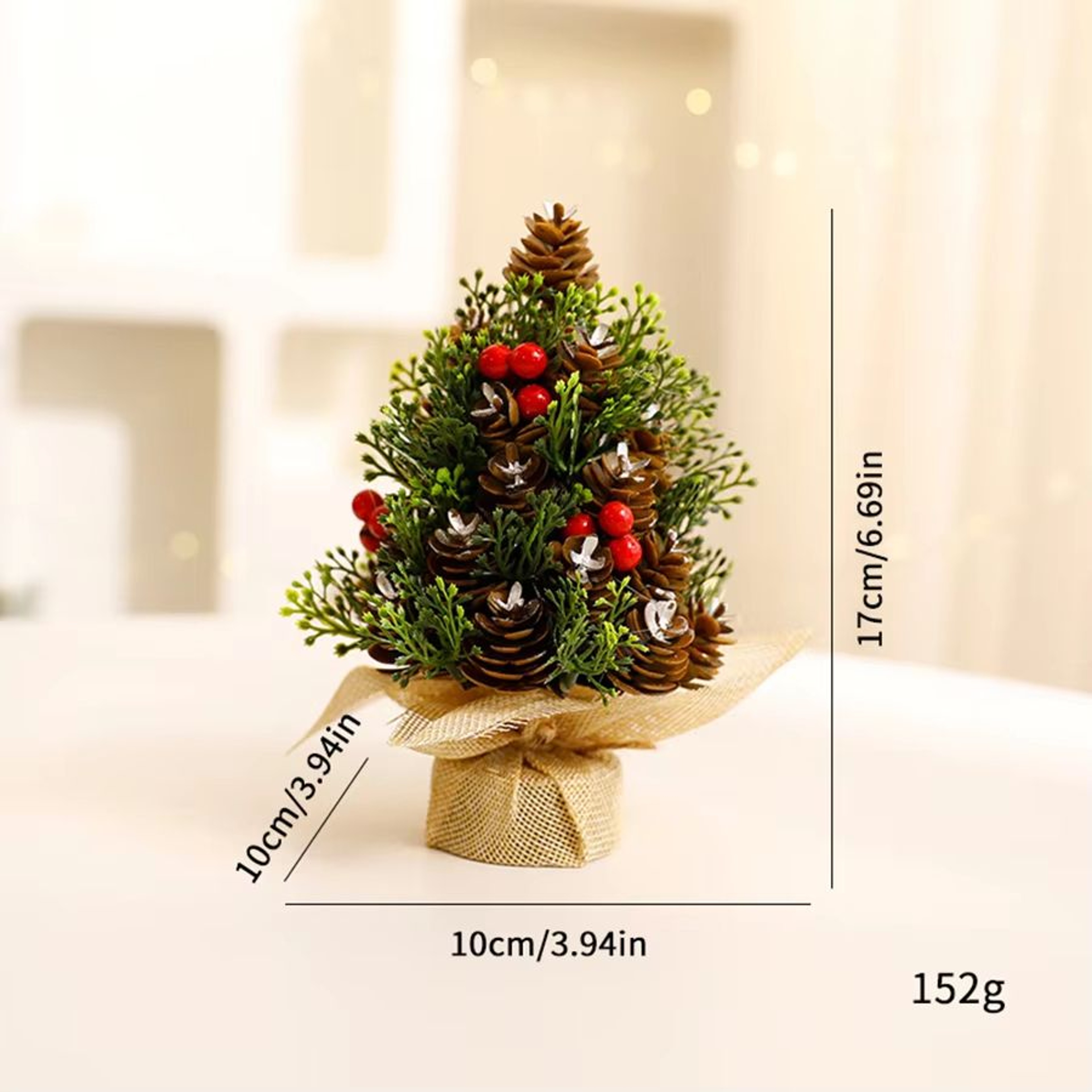 Mini Small Christmas Tree Tabletop Ornament  Festive Desk Decoration For Holiday Decor 4