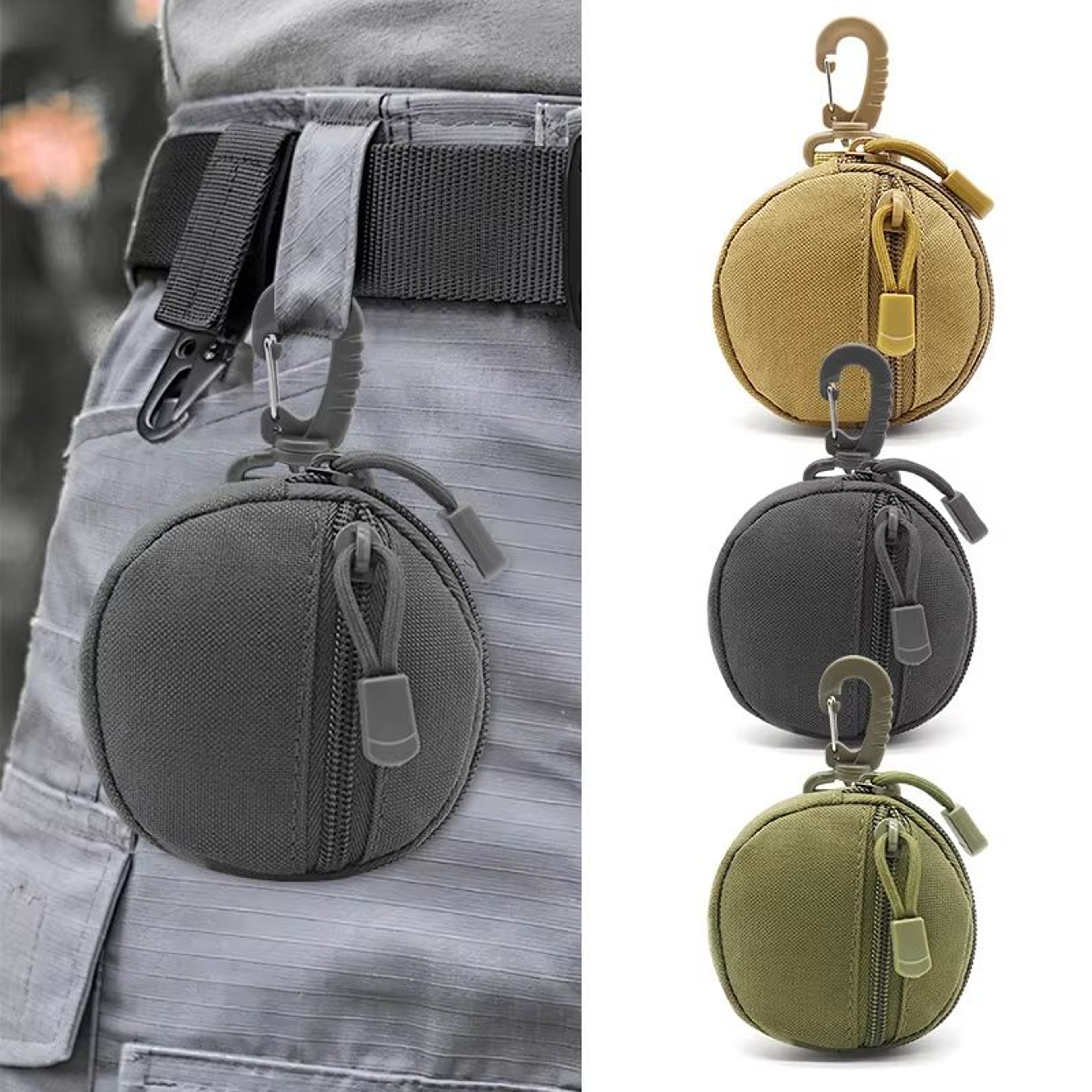 Tactical EDC Pouch Key Wallet Holder  Compact Zippered Keychain Pouch For Men Coins Outdoor Camping 0