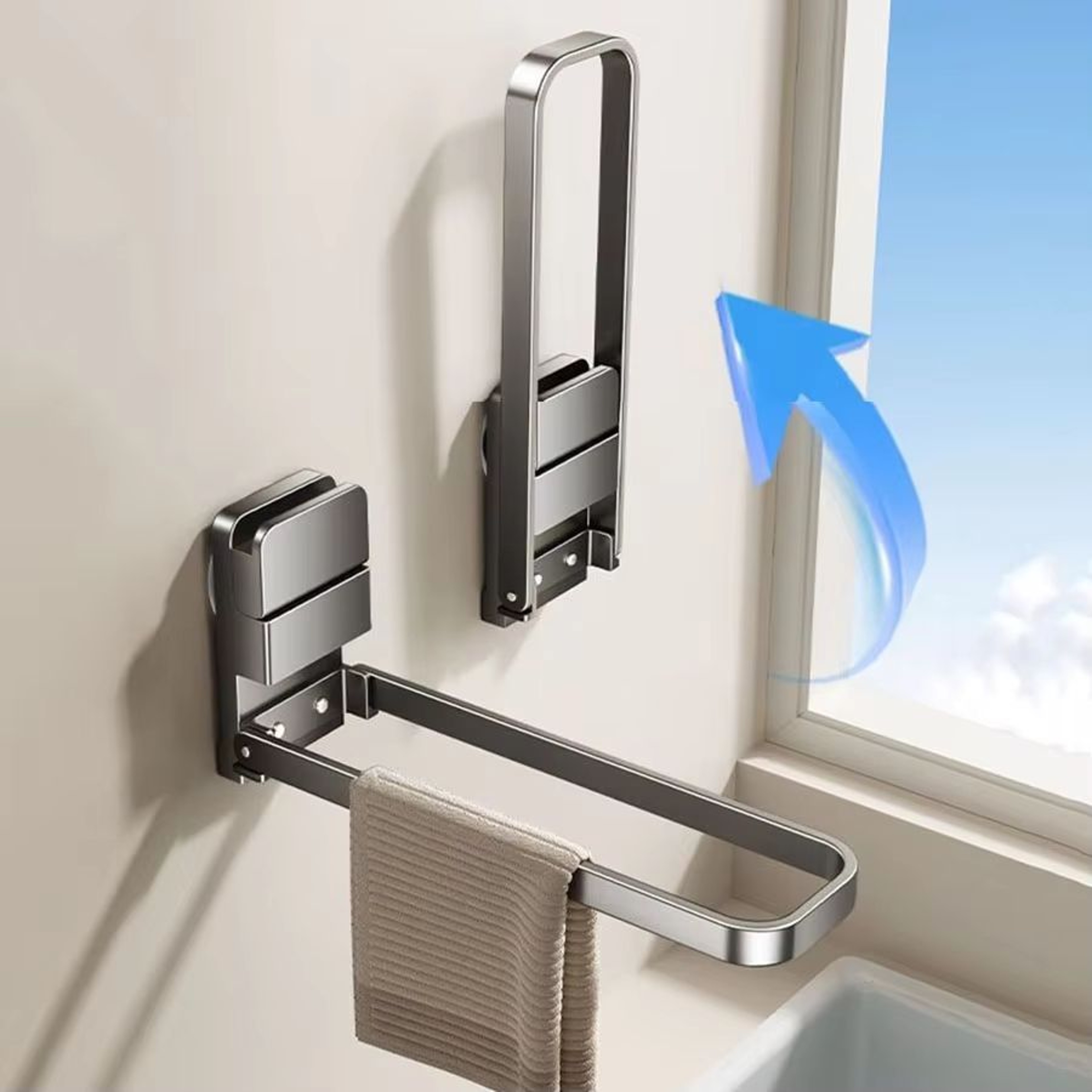 Detachable Towel Rack  SpaceSaving Bathroom Organizer With DamageFree Removal And MoistureResistant 1