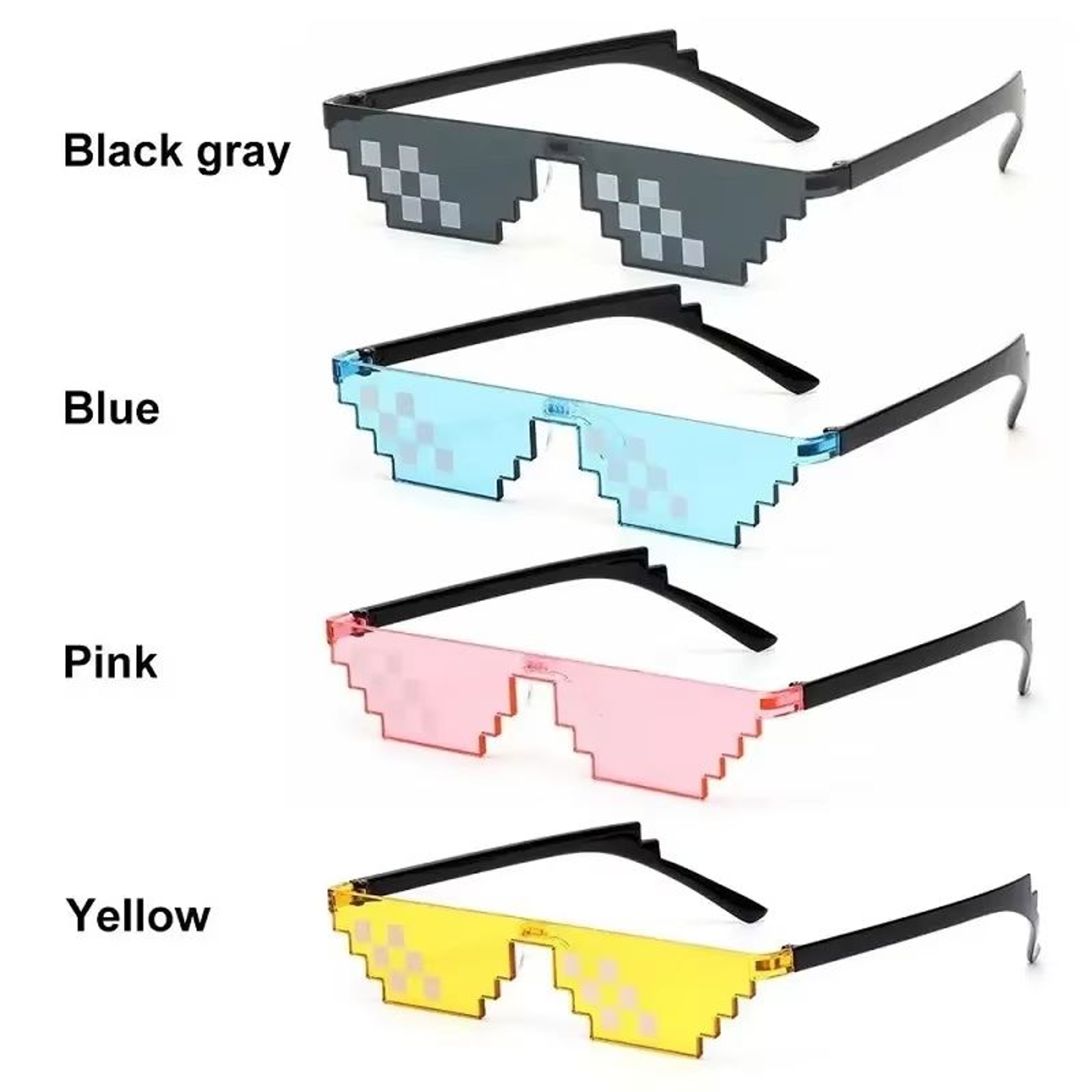Mosaic Trick Sunglasses Deal With It Pixel Black Cool Joke Glasses 4