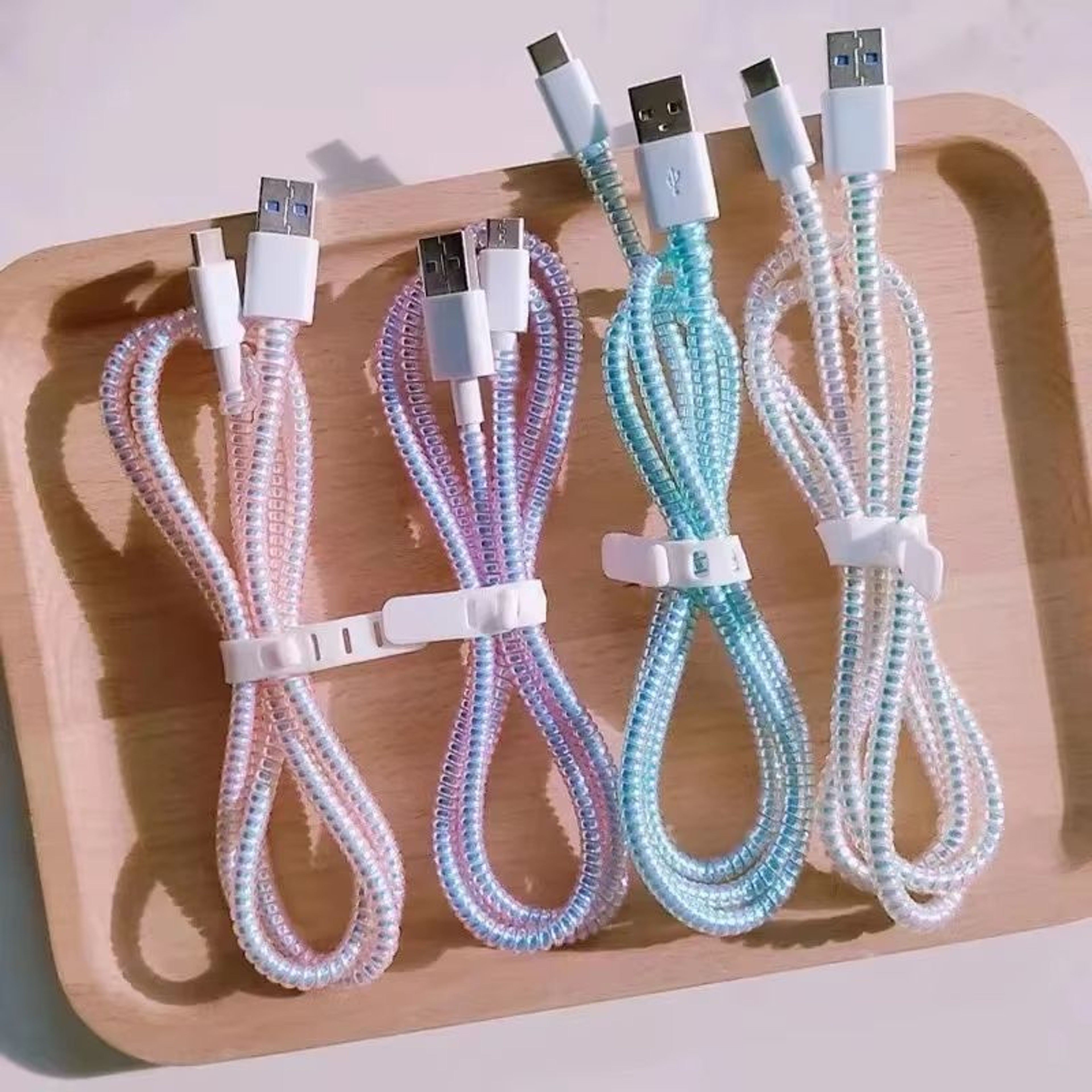 Universal Spiral Laser Cable Protectors Data Cord Organizer Sleeve For Phone Chargers 1