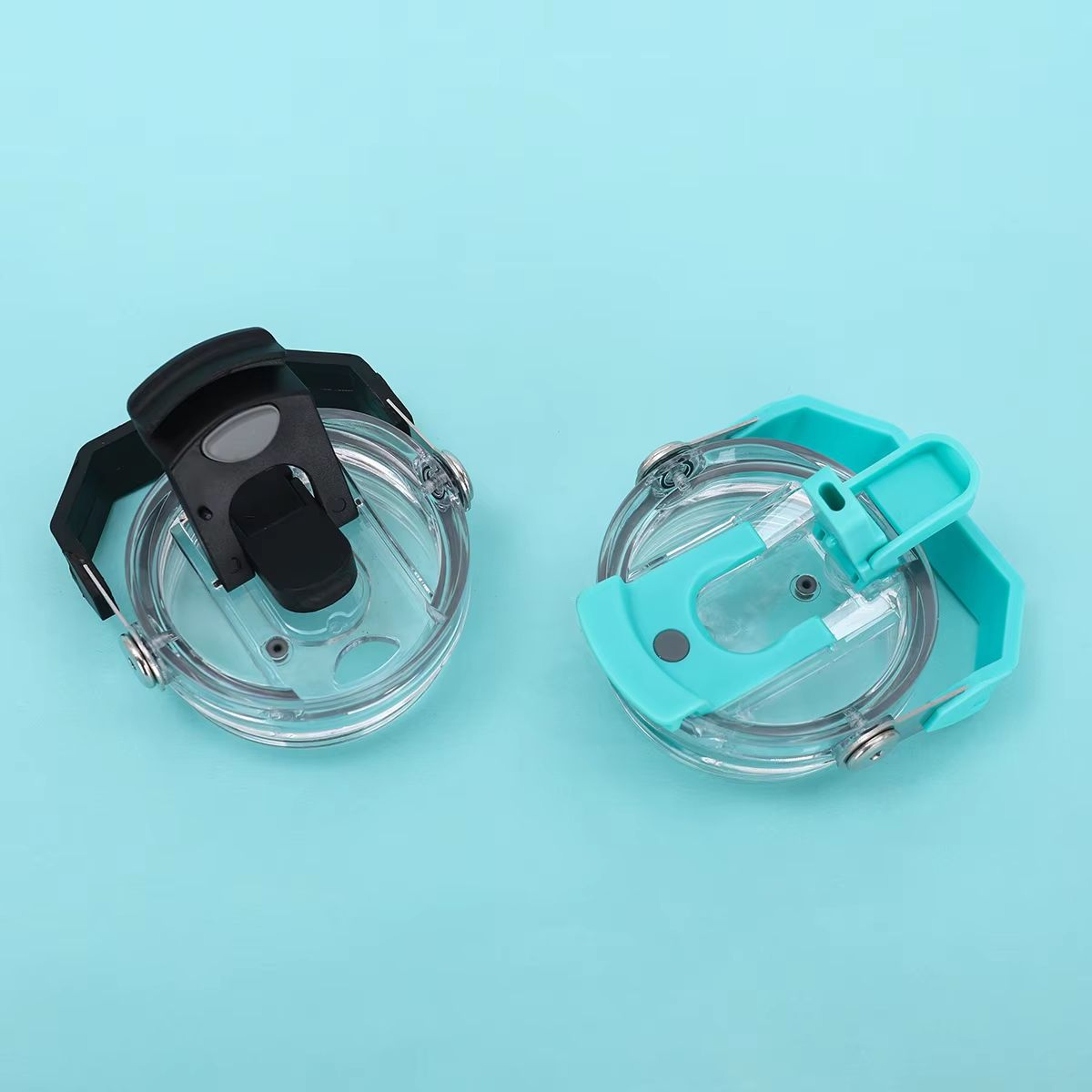 30 Oz Double Drinking Cap LeakProof Portable Car Cup With Handle Transparent Insulated Lid 2