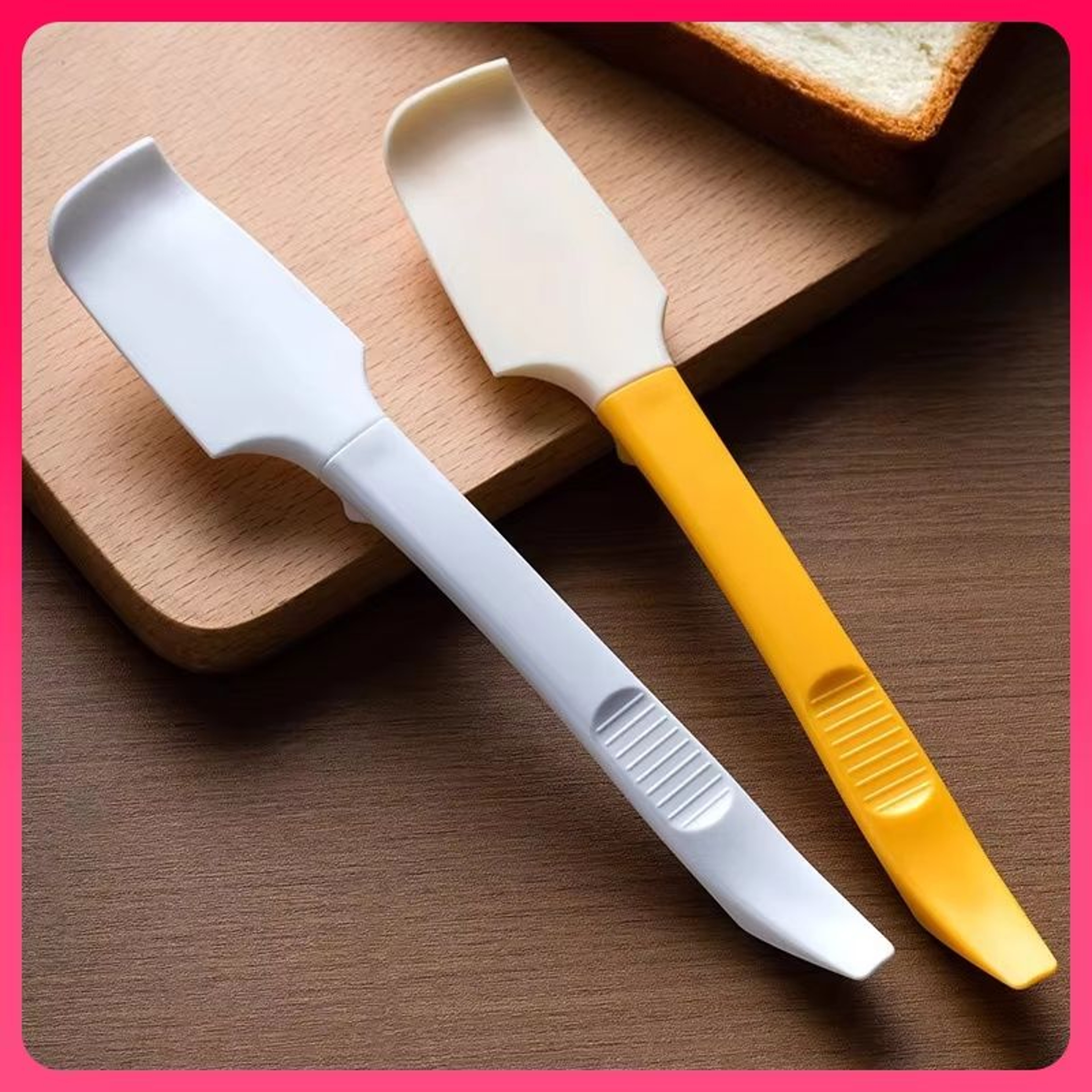 Household TwoinOne HighTemperature Resistant Silicone Baking Spatula For Cream Jam And Butter 0