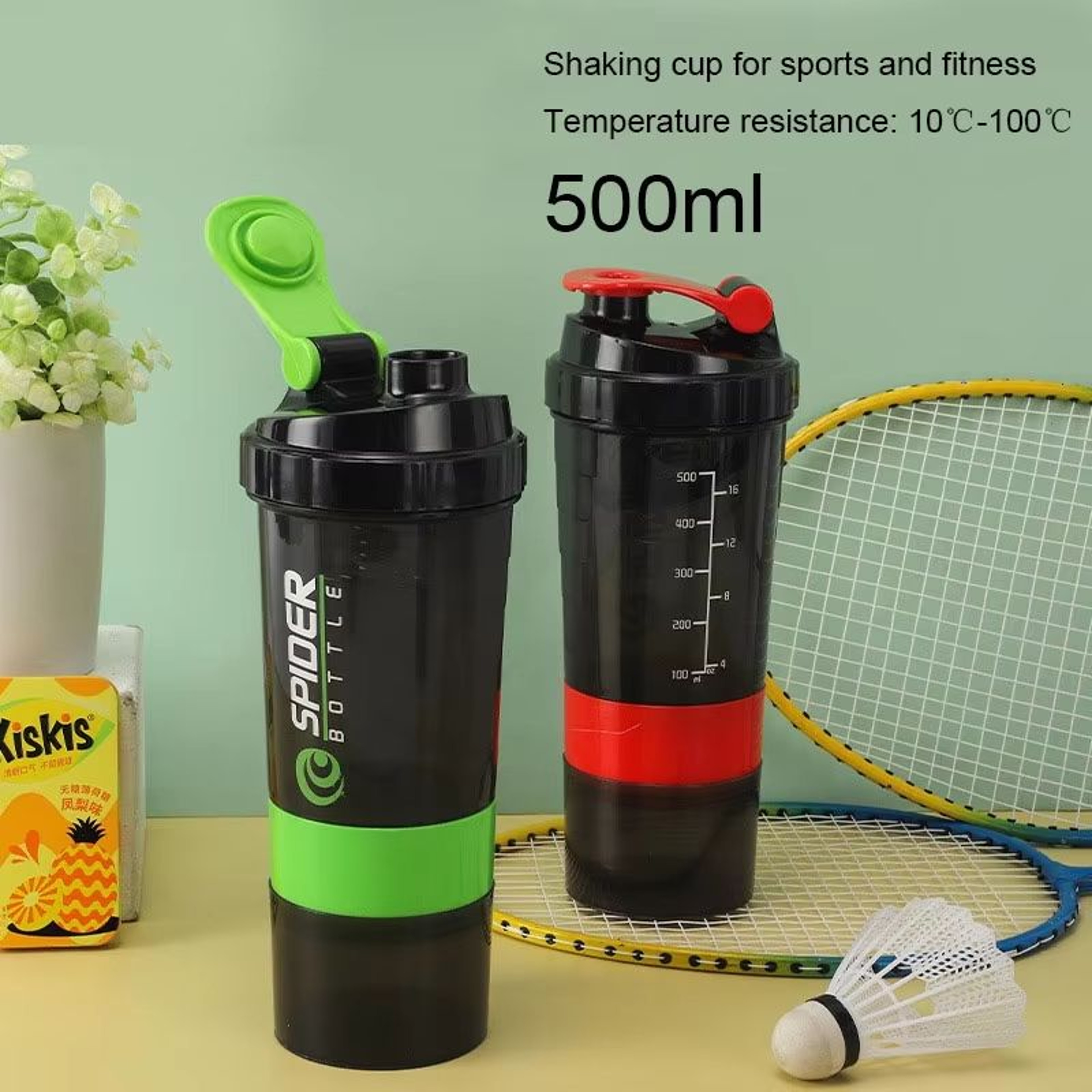 Creative Sports Shaker Cup Fitness Mixing Cup With Mixing Ball 500ml 1691 Fl Oz 3