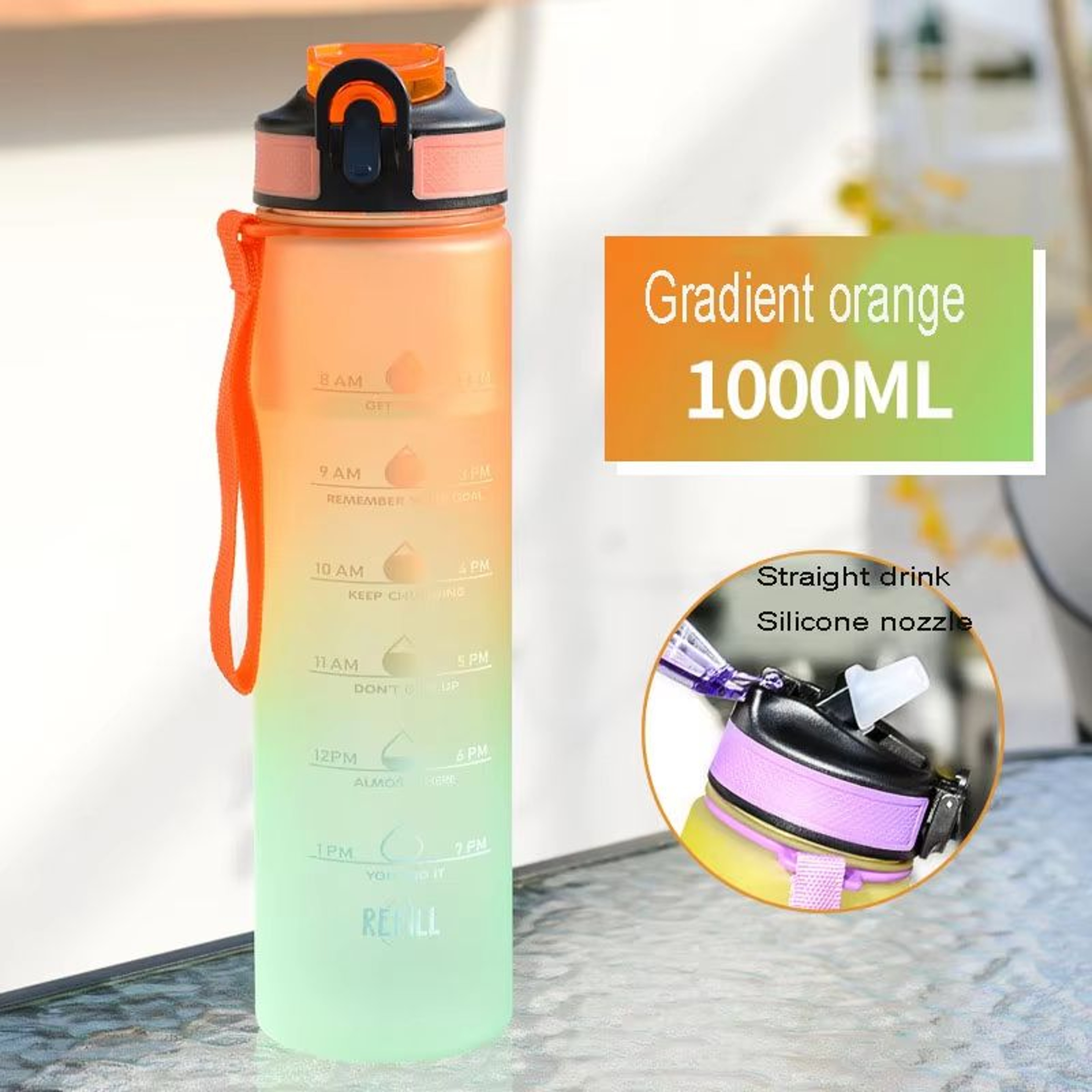 Summer High Value Gradual Change Sports Outdoor Water Cup With Portable Rope 1