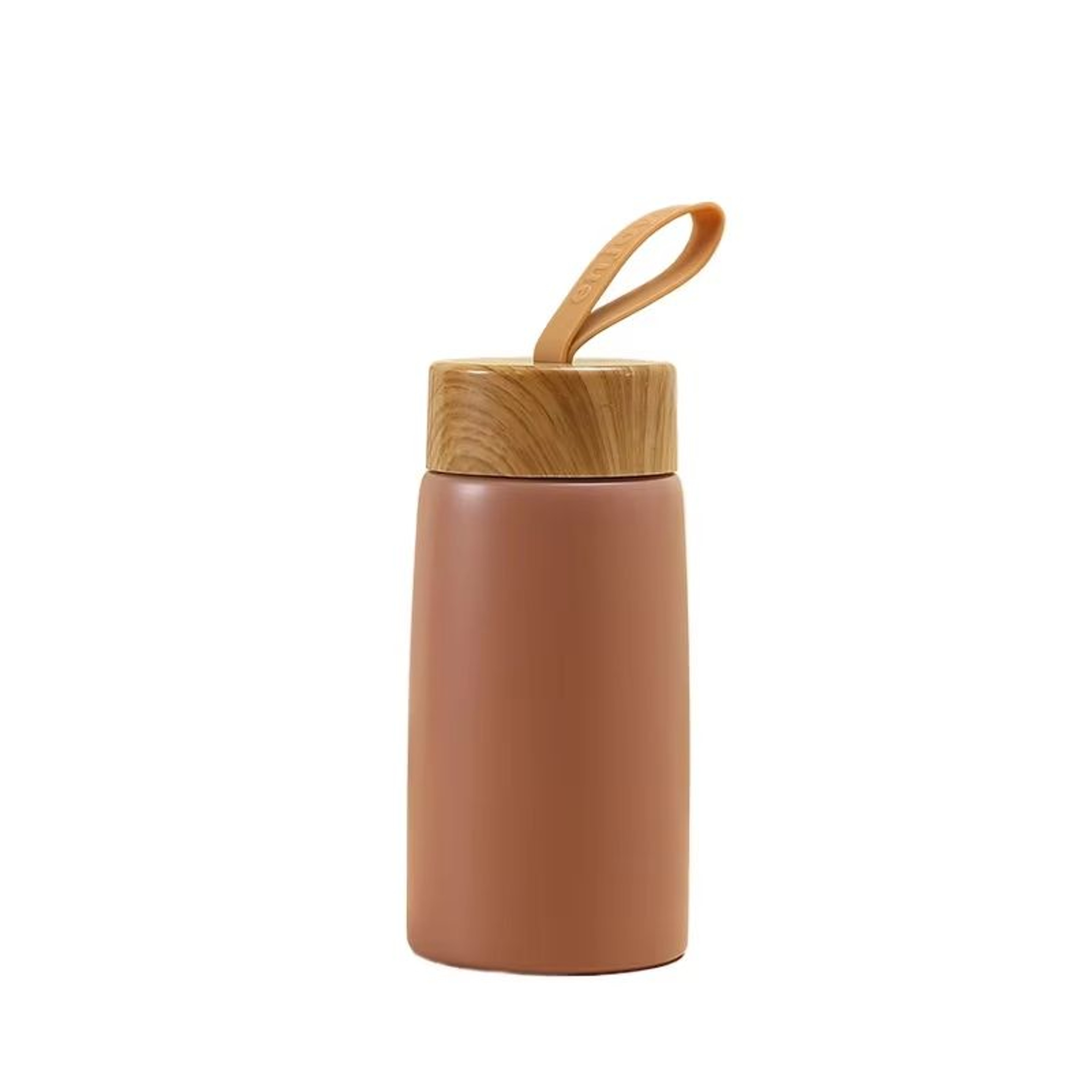Mini Thermos Cup With Creative Wood Grain Cover Portable Vacuum Stainless Steel Water Cup 280 Ml  9 7