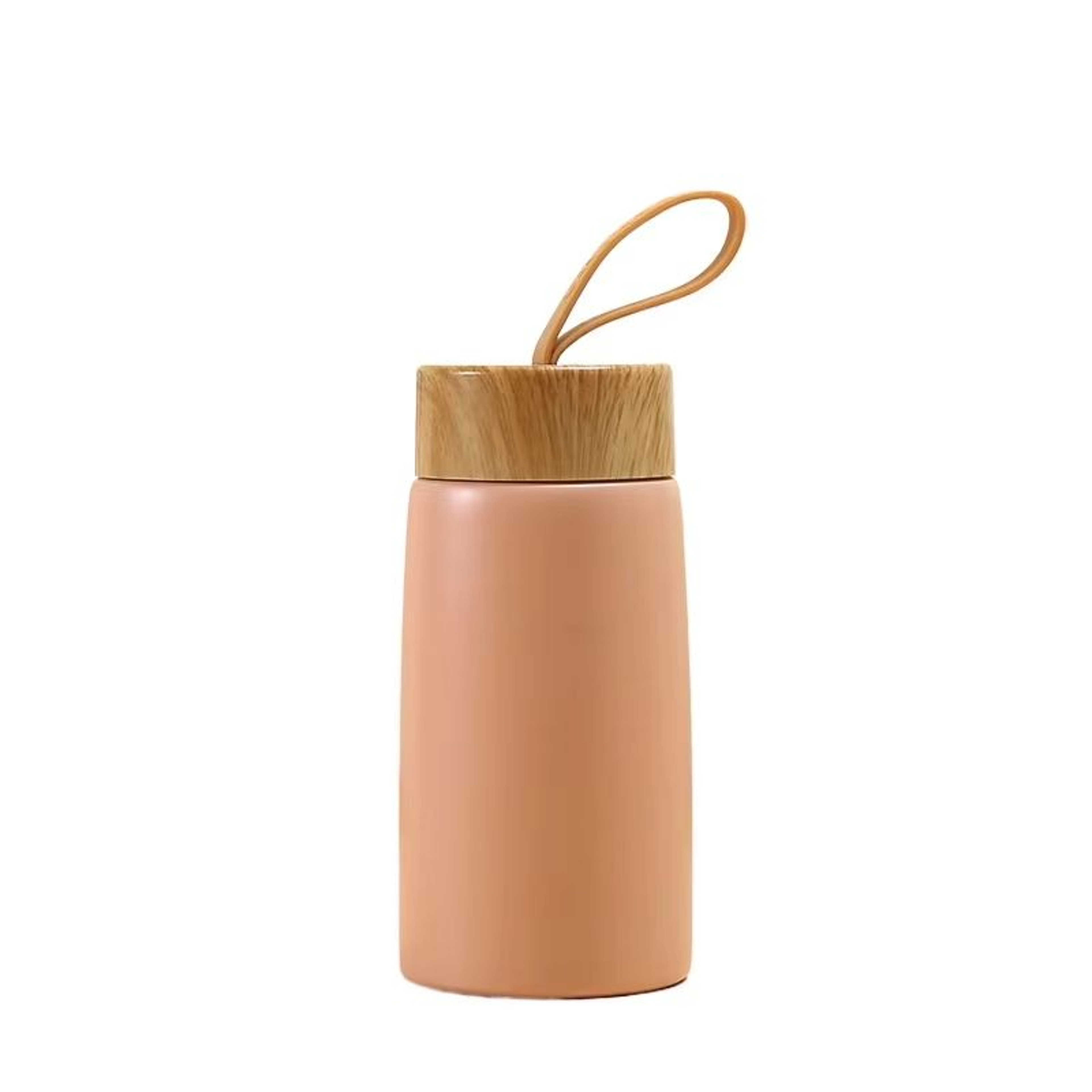 Mini Thermos Cup With Creative Wood Grain Cover Portable Vacuum Stainless Steel Water Cup 280 Ml  9 8