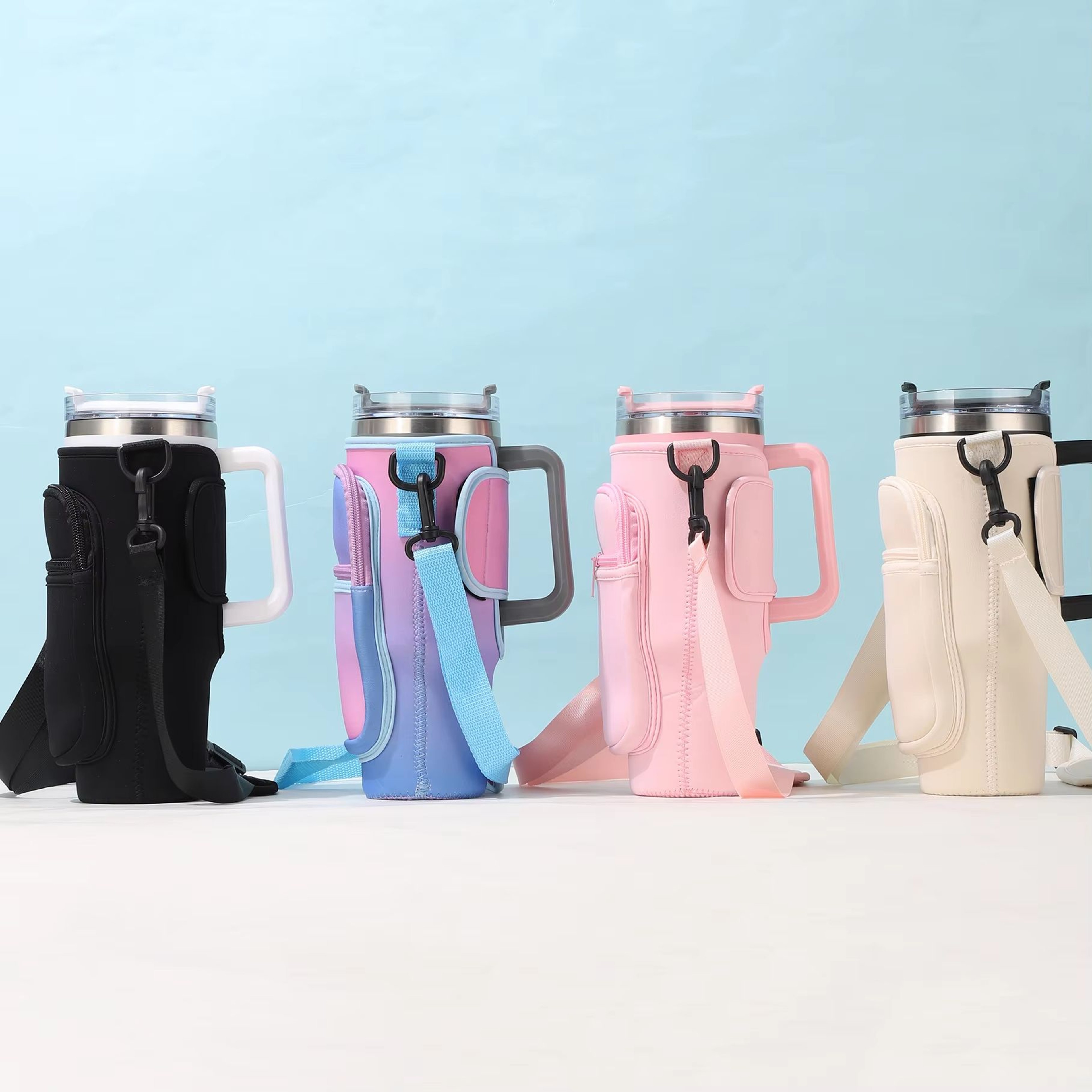 40oz CarCup Sleeves With Slanted Shoulder Straps  Premium Ice Cup Sleeves LargeCapacity Handle Avai 2