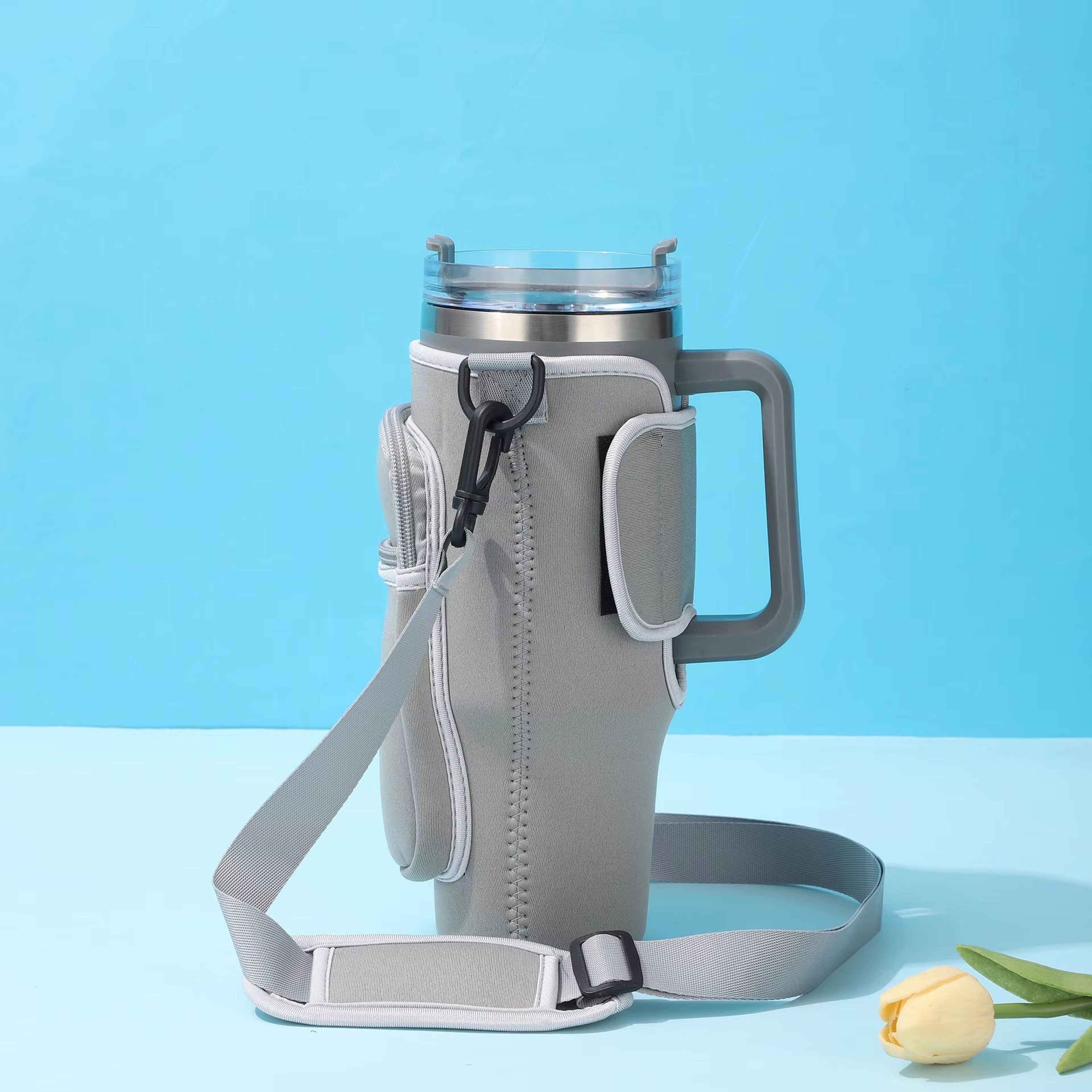40oz CarCup Sleeves With Slanted Shoulder Straps  Premium Ice Cup Sleeves LargeCapacity Handle Avai 5