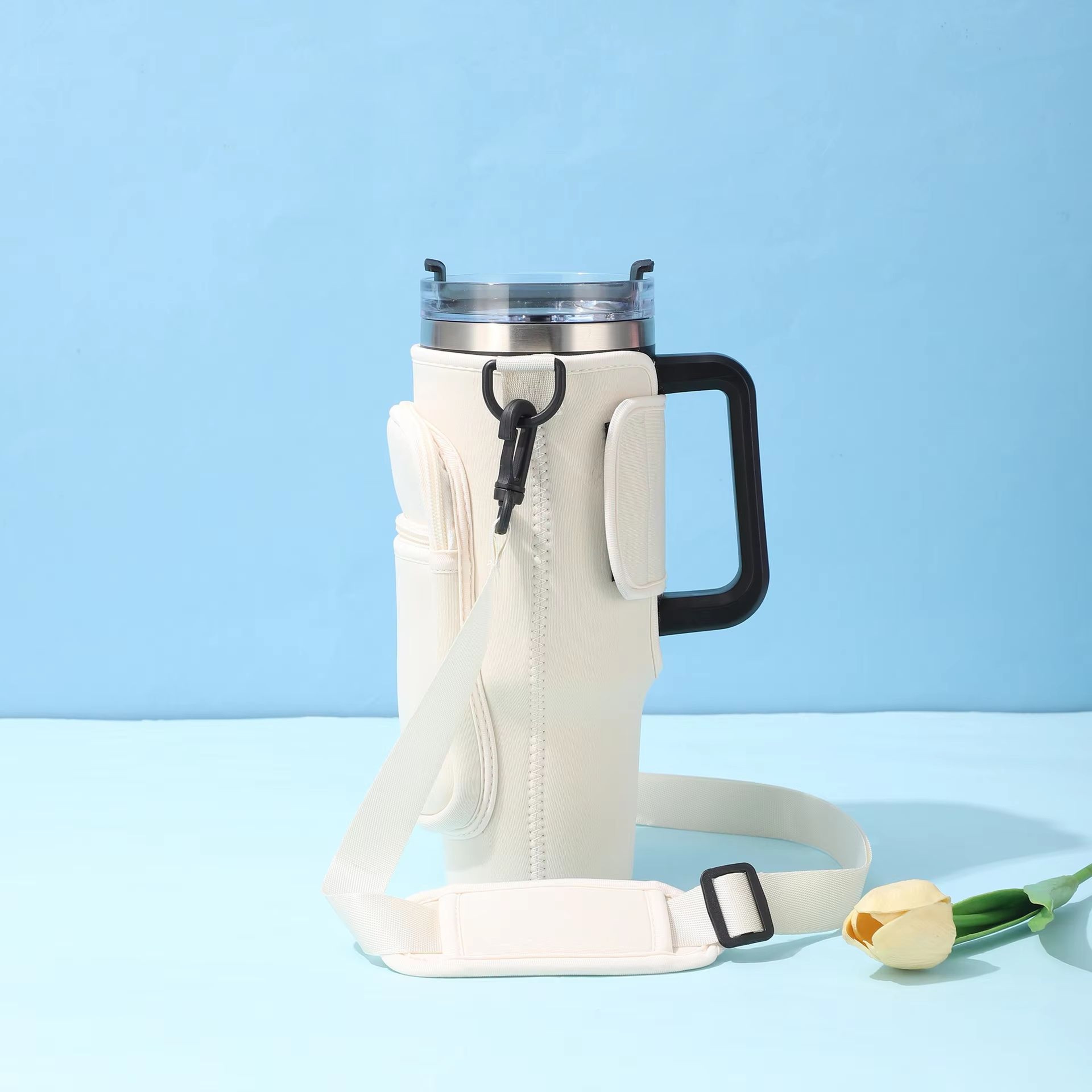 40oz CarCup Sleeves With Slanted Shoulder Straps  Premium Ice Cup Sleeves LargeCapacity Handle Avai 8