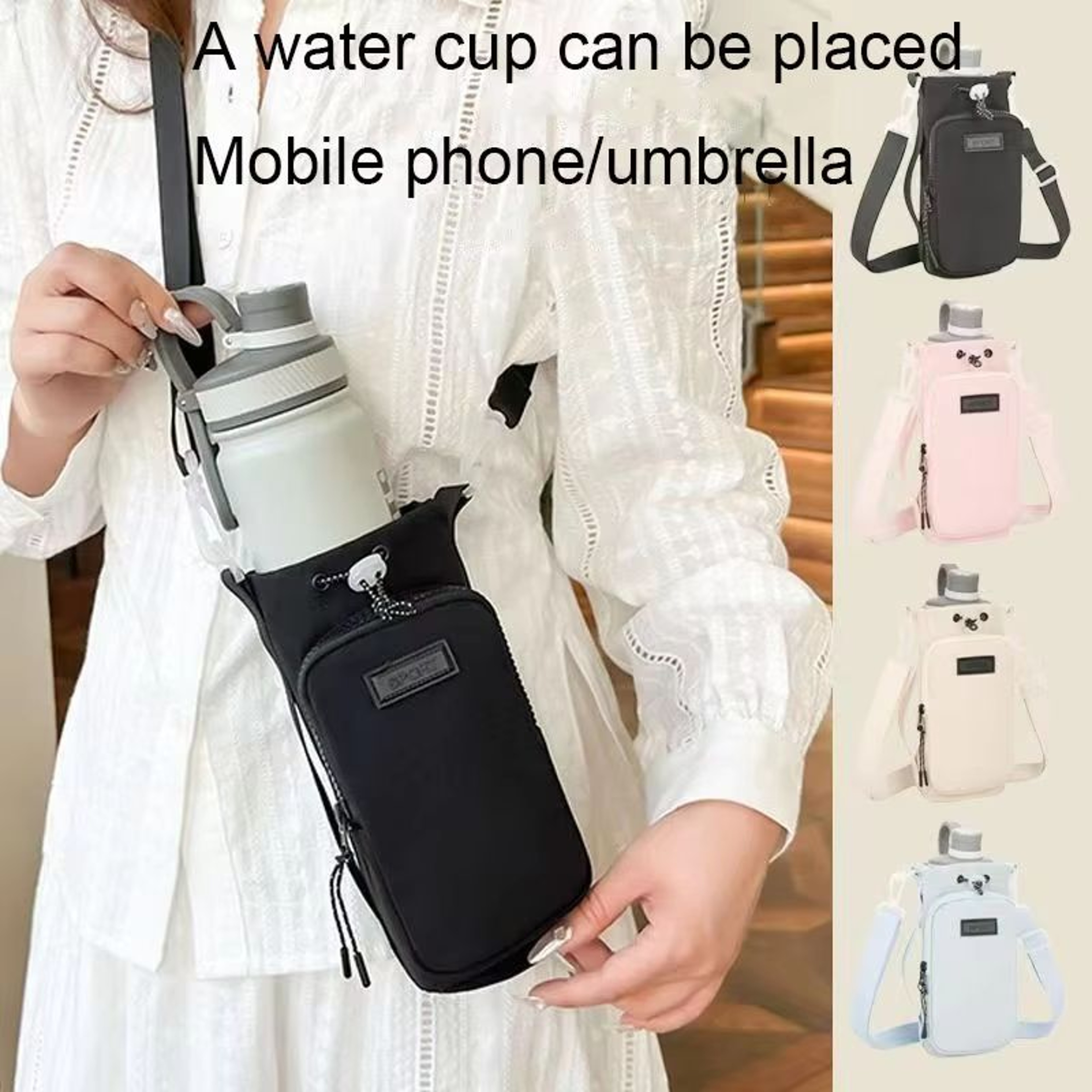 Premium Portable Water Bottle Bag  Pocket Water Cup Protective Cover For Travel Universal Mobile Ph 0