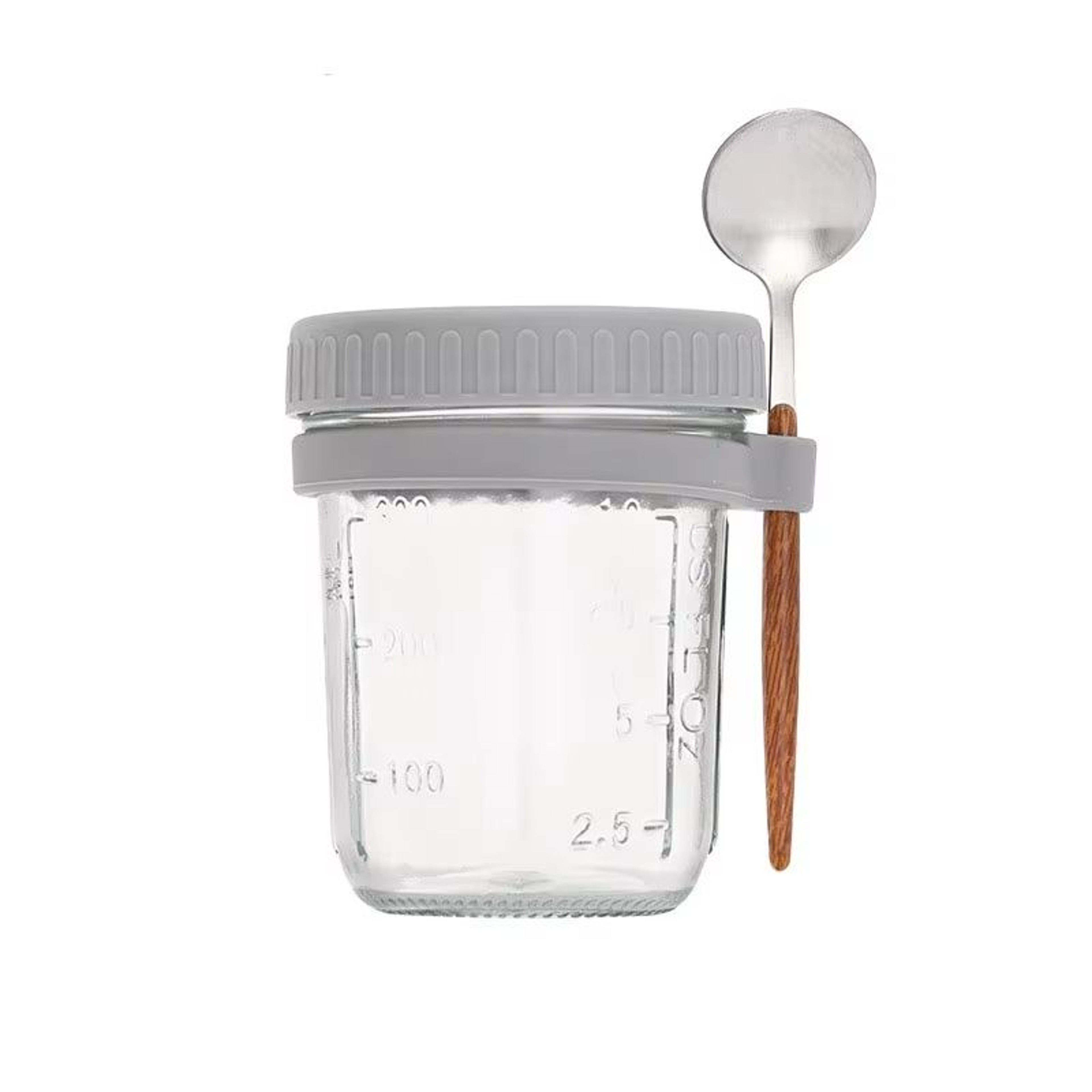 HighValue Oat Cup  Transparent Glass With Lid Spoon And Scale MultiColor Breakfast Cup 10