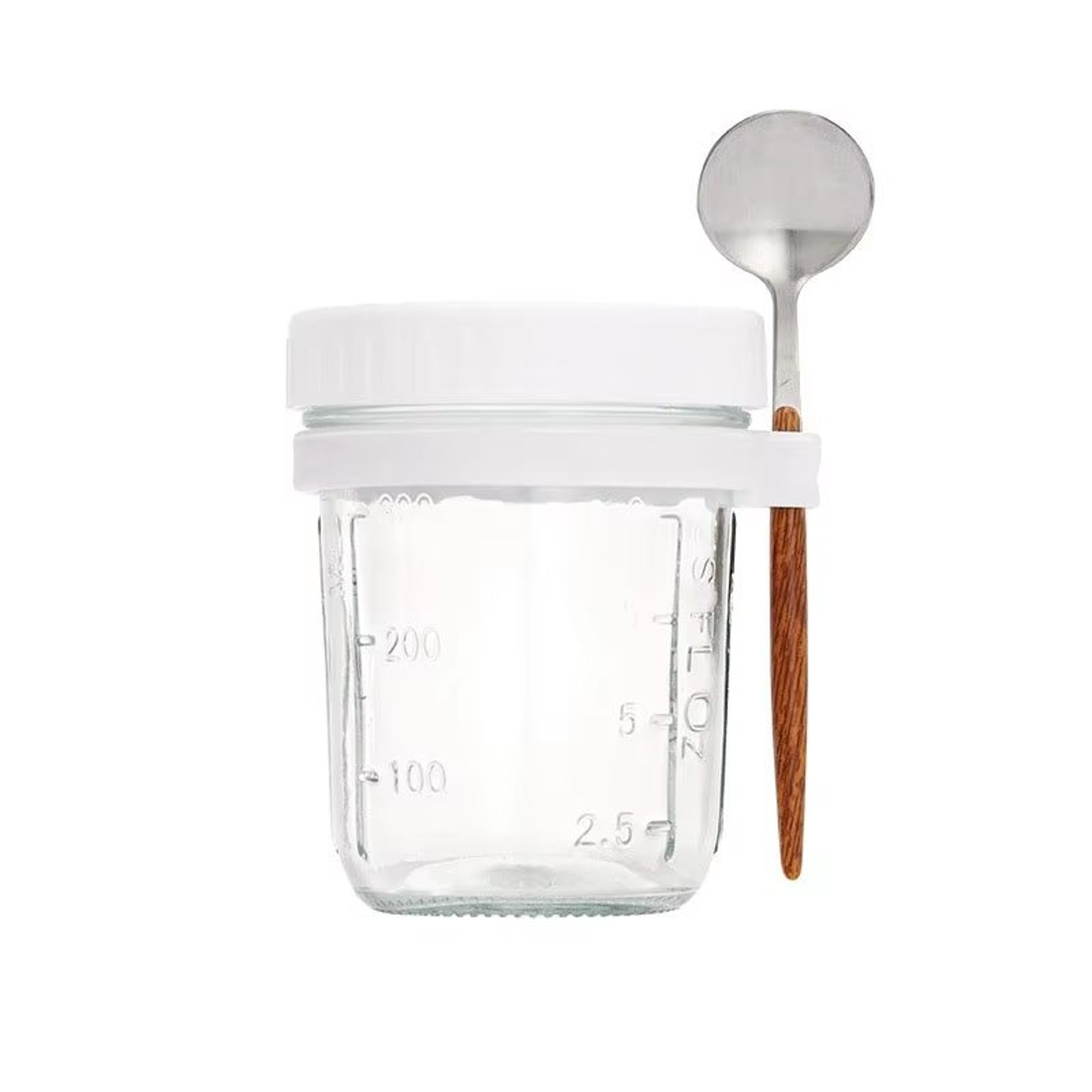 HighValue Oat Cup  Transparent Glass With Lid Spoon And Scale MultiColor Breakfast Cup 7