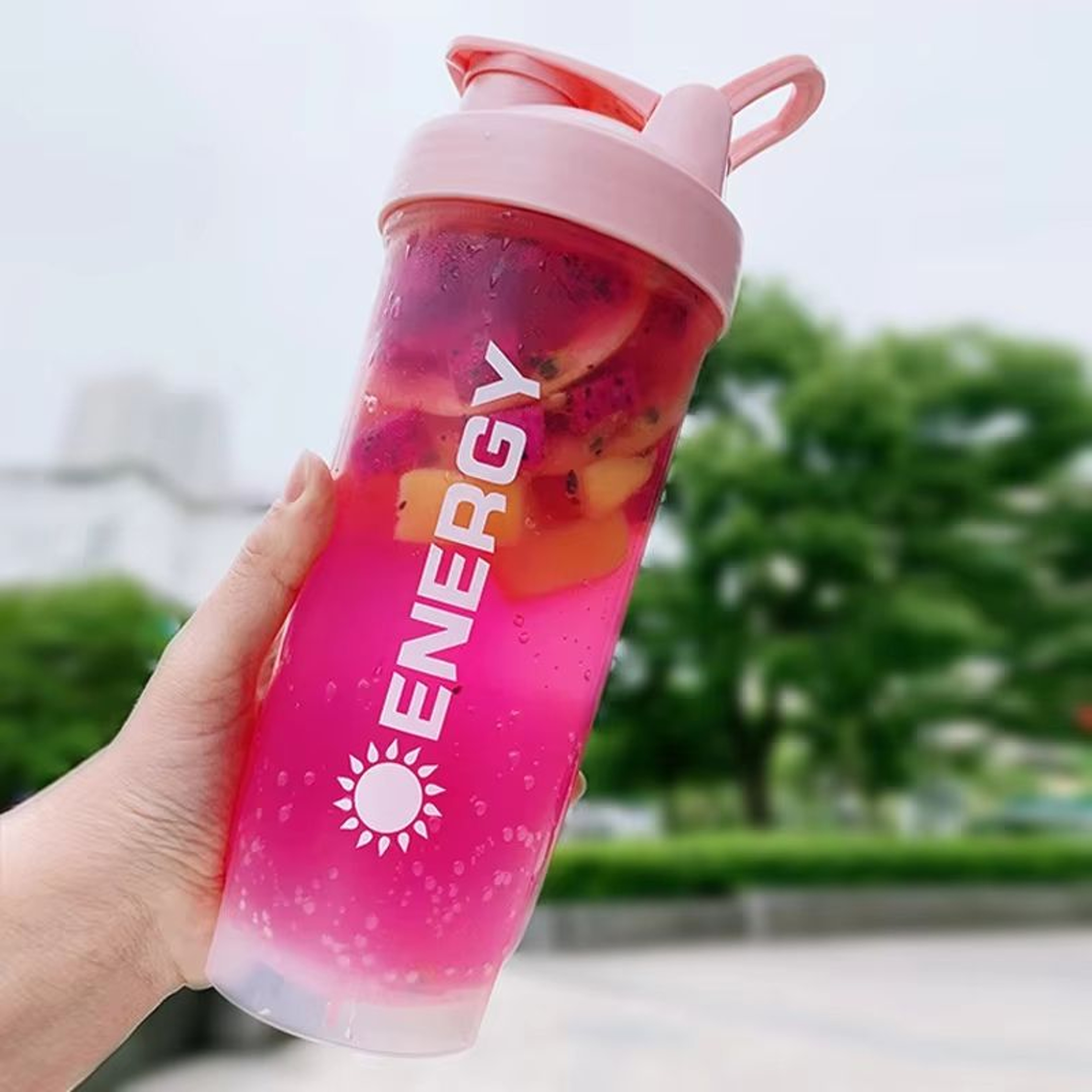 Summer LargeCapacity Shaker Cup  Outdoor Fitness Milkshake Cup ShockResistant With Stirring Ball Sc 5