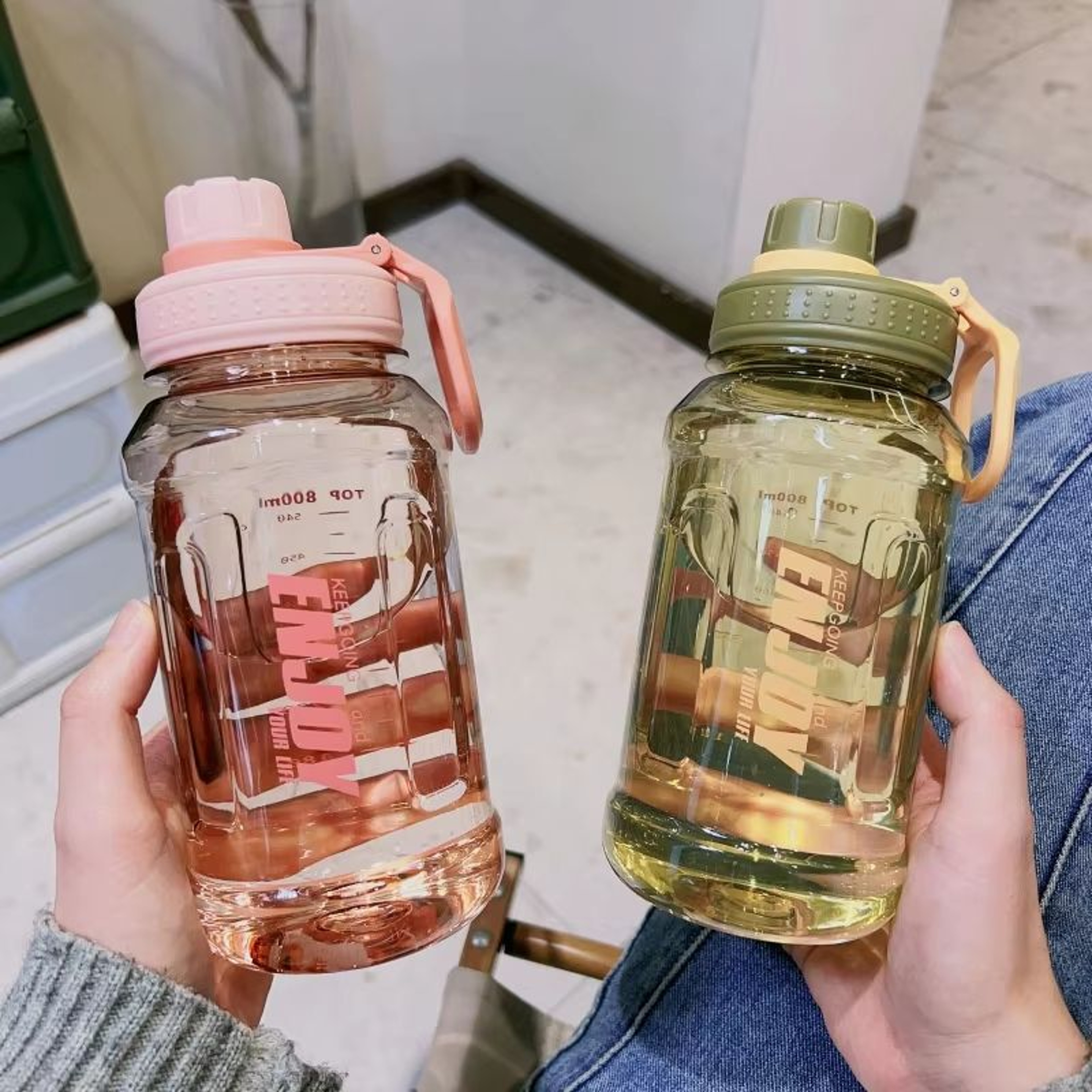 Summer Space Cup  LargeCapacity Simple Solid Color Water Cup Outdoor Fitness Sports Water Bottle Fo 1