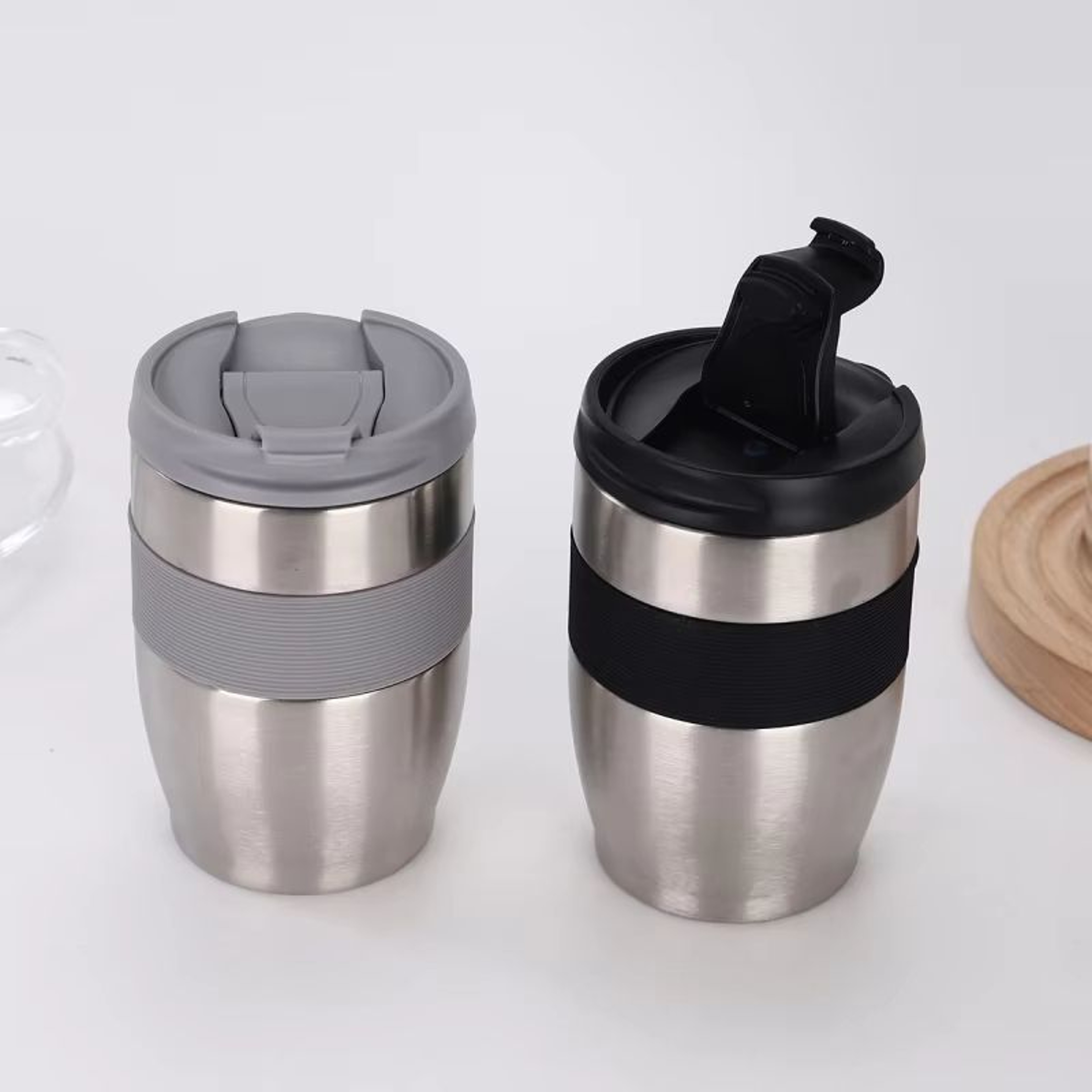New DoubleLayer Vacuum Stainless Steel Thermos Cup  Direct Drinking Coffee Cup With Lid AntiScaldin 3