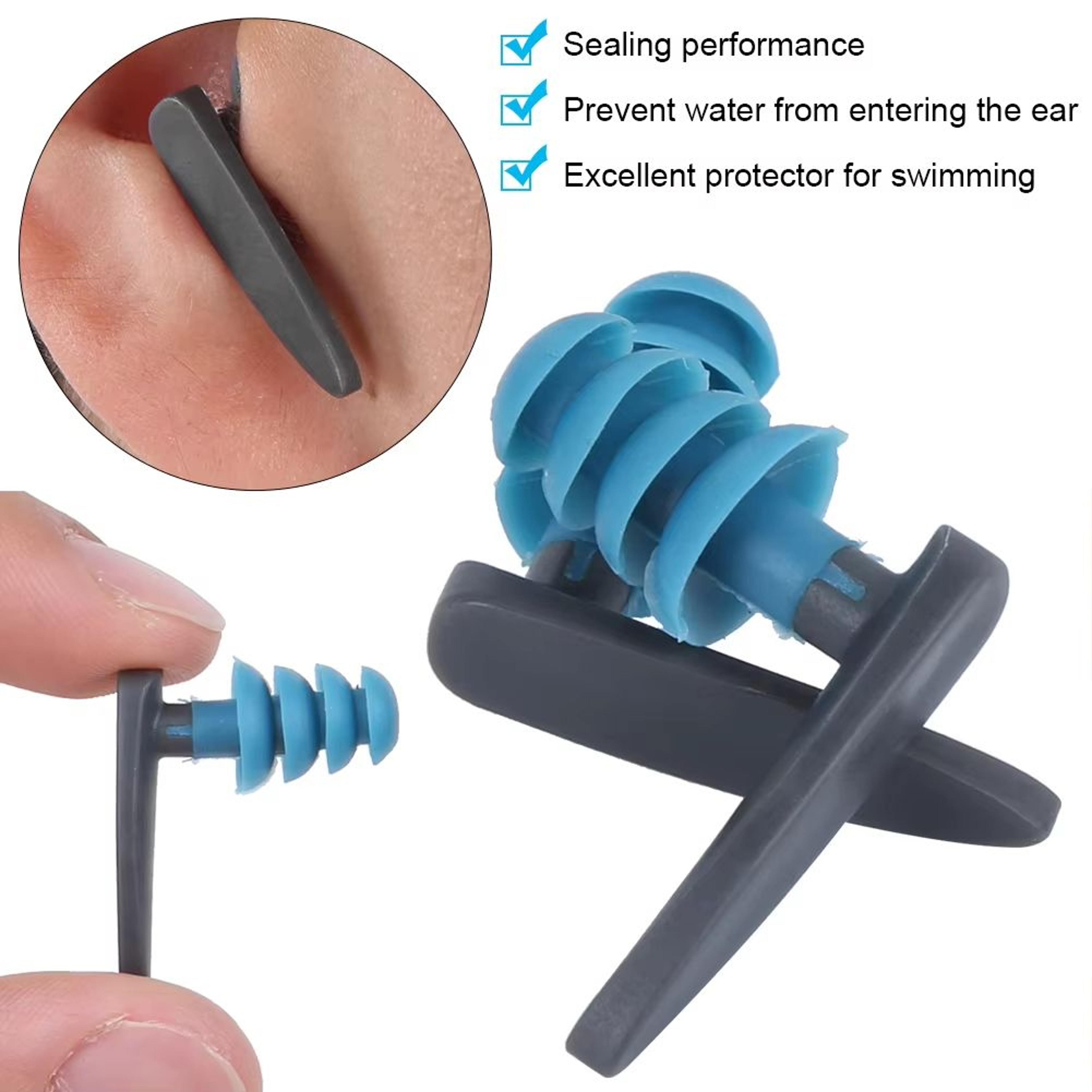 2PCS Waterproof Diving Earplugs  Professional Elastic Soft Earplugs For Swimming  Diving 4