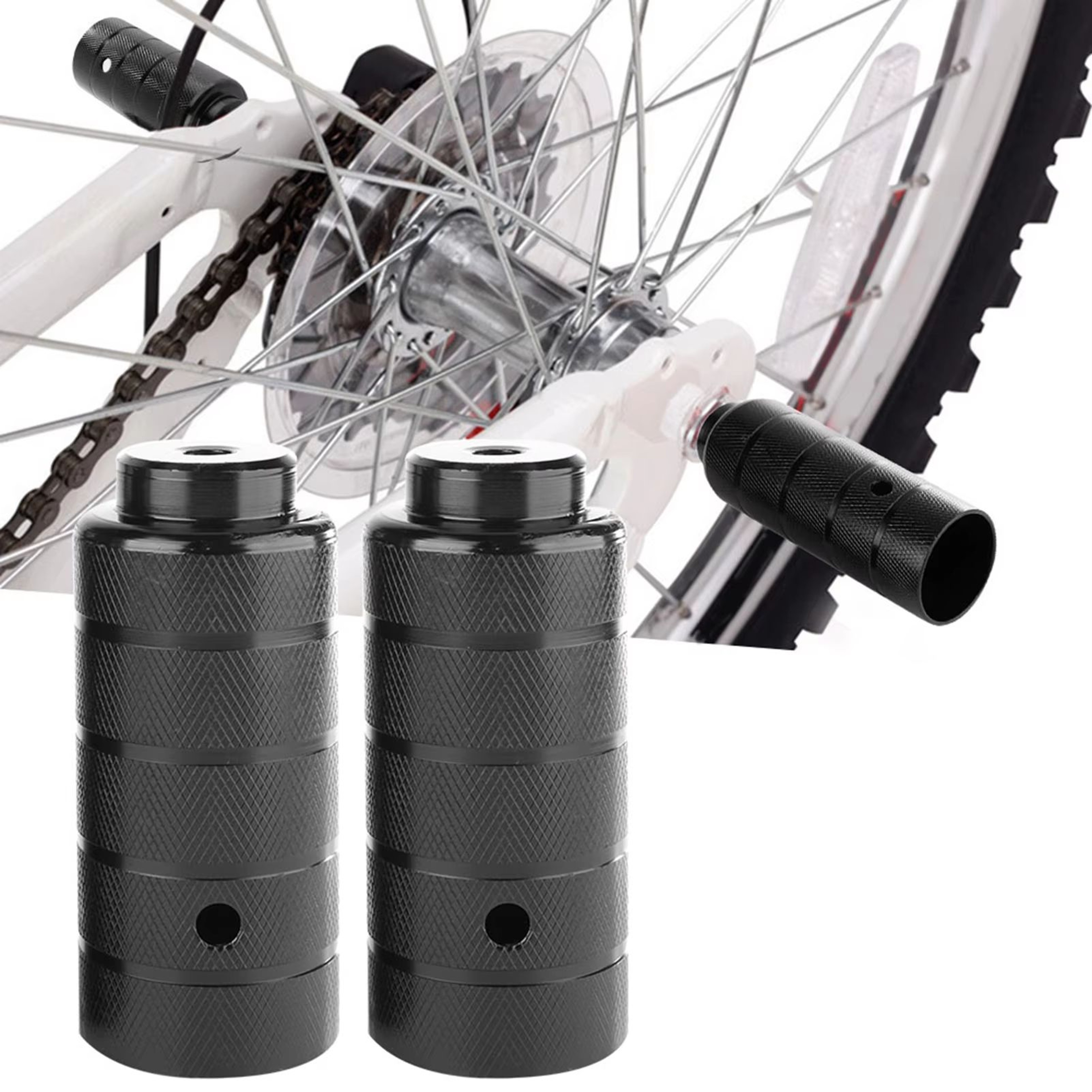 Bicycle Foot Stand Pegs  Steel BMX Axle Pegs 1 Pair Bike Accessory 2
