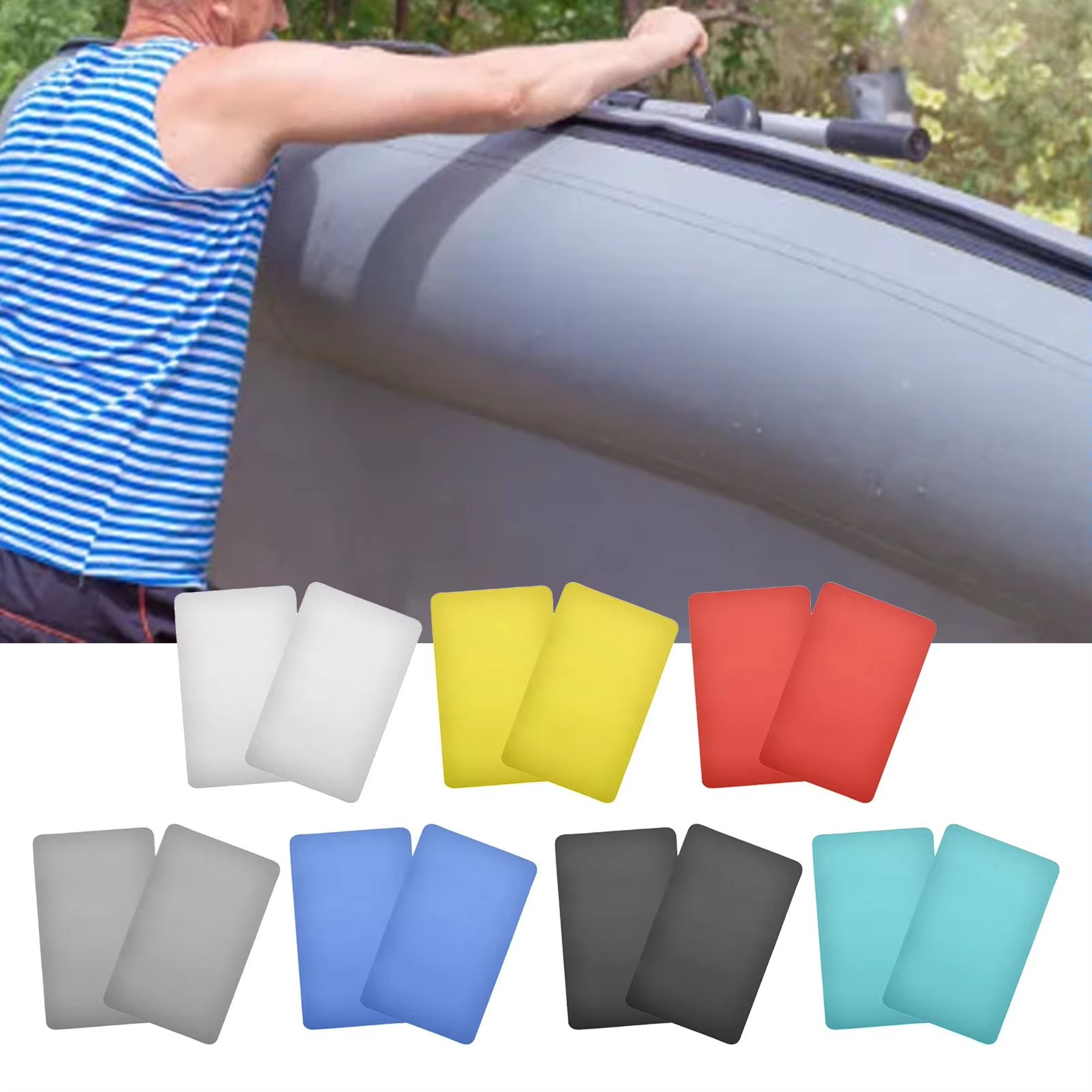 Inflatable Boat Repair Patch Kit  2PCS PVC Square Rubber Repair Patches For Kayaks  Canoes 2