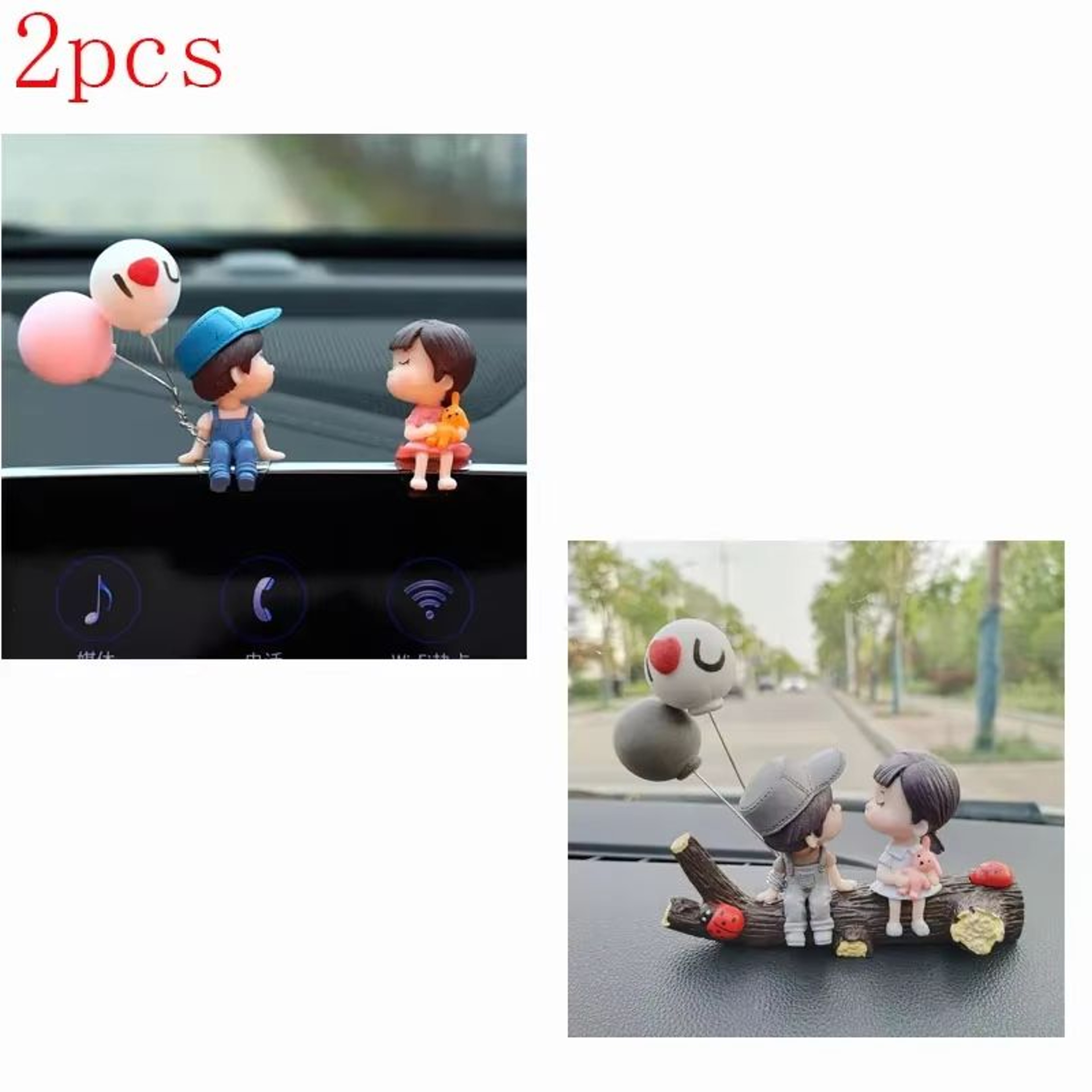 Car Interior Cute Cartoon Balloon Ornament  Dashboard Decoration For Couples 12 Pcs 16