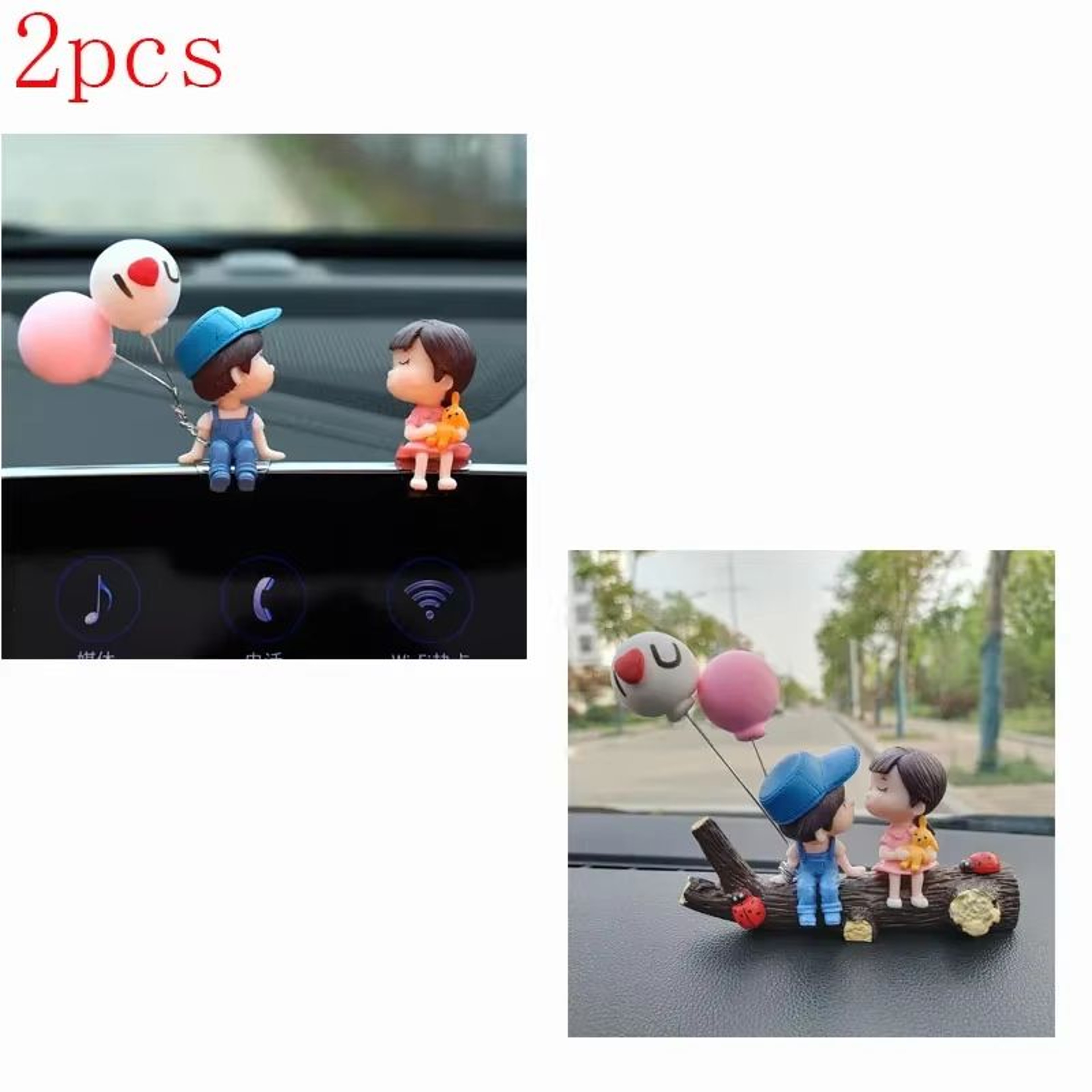 Car Interior Cute Cartoon Balloon Ornament  Dashboard Decoration For Couples 12 Pcs 17