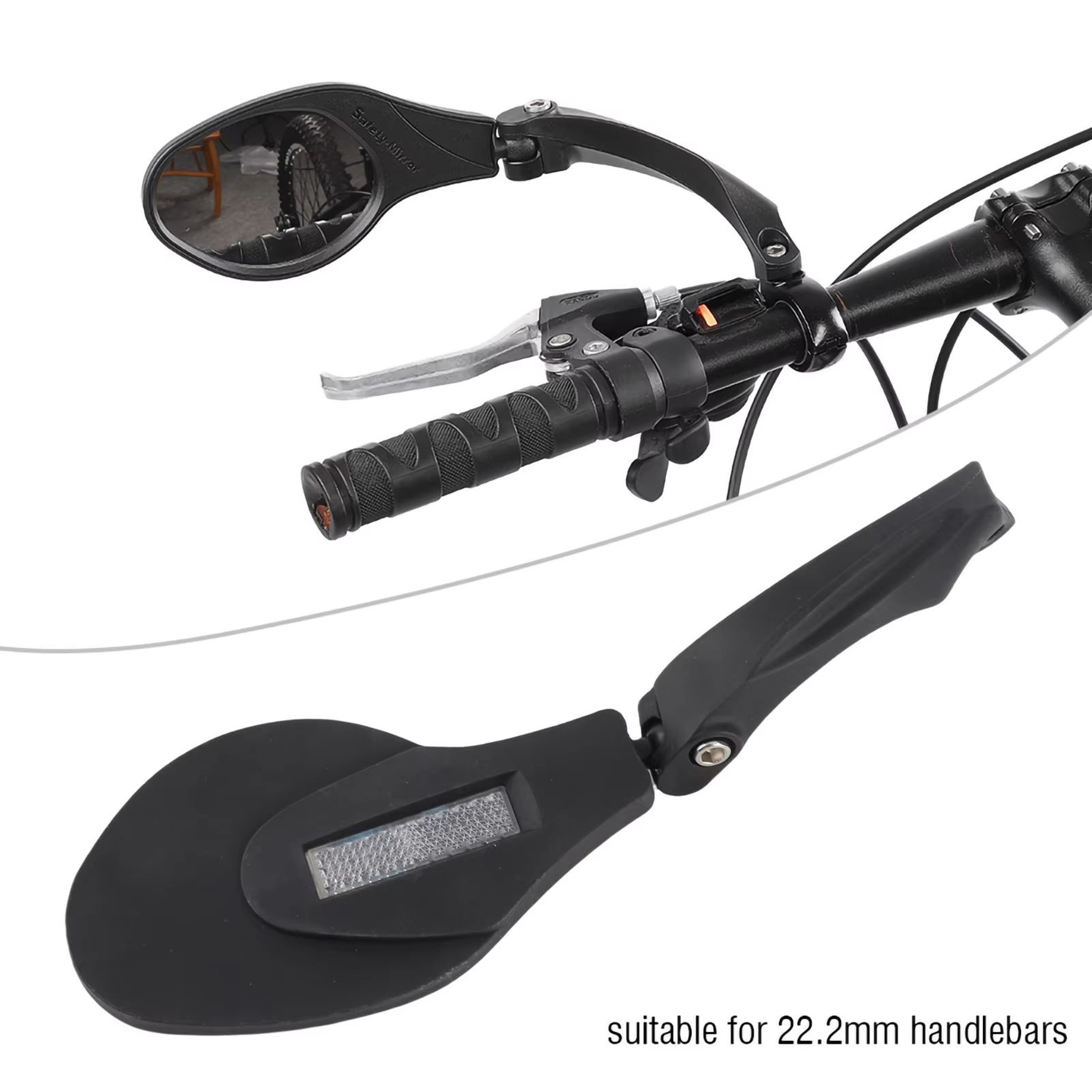 Bicycle Handlebar Rearview Mirror  360 Rotation LR Back View For Mountain And Road Bikes 222mm 4