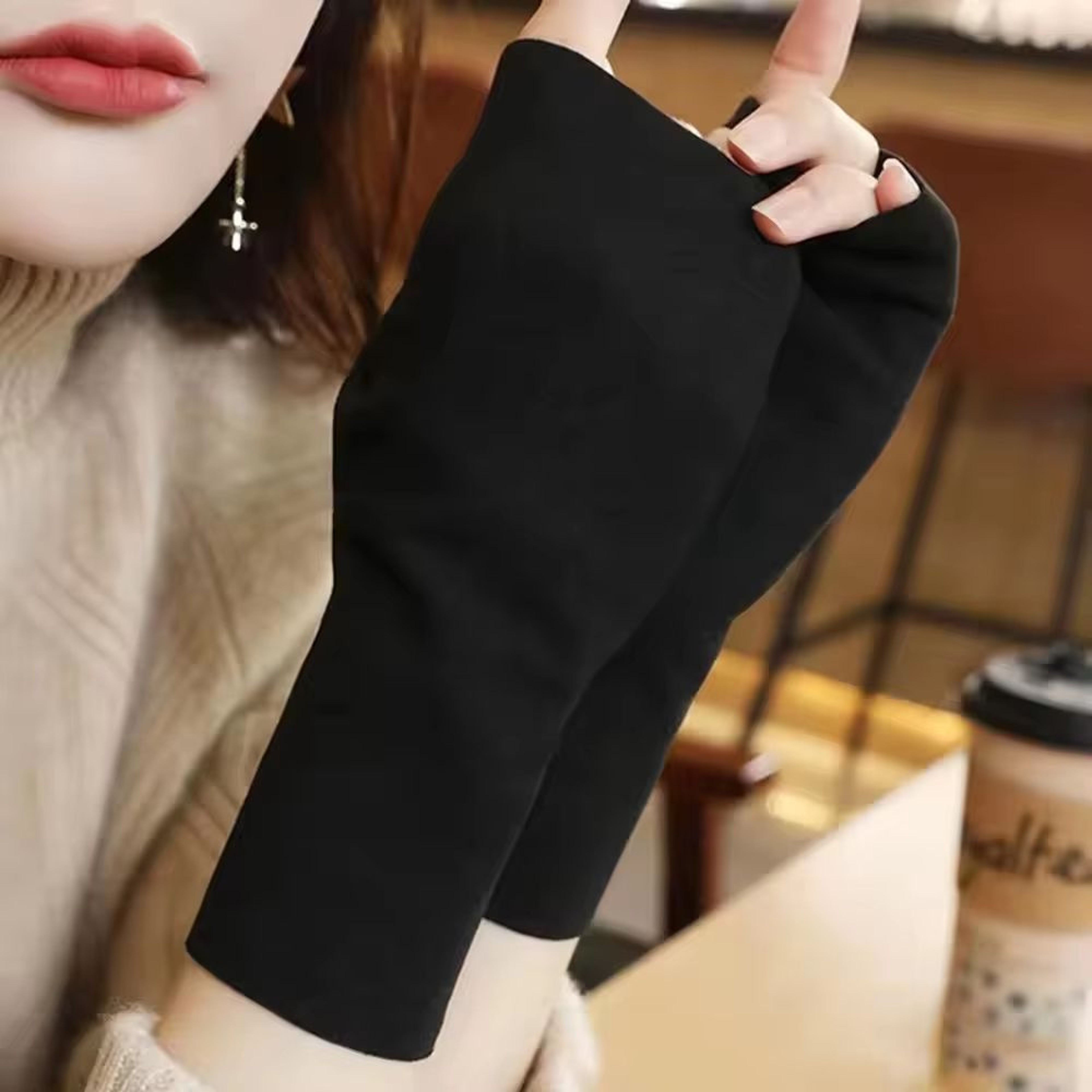 Womens Warm Half Finger Velvet Winter Gloves  Autumn And Winter Open Finger Hand Warmers 4
