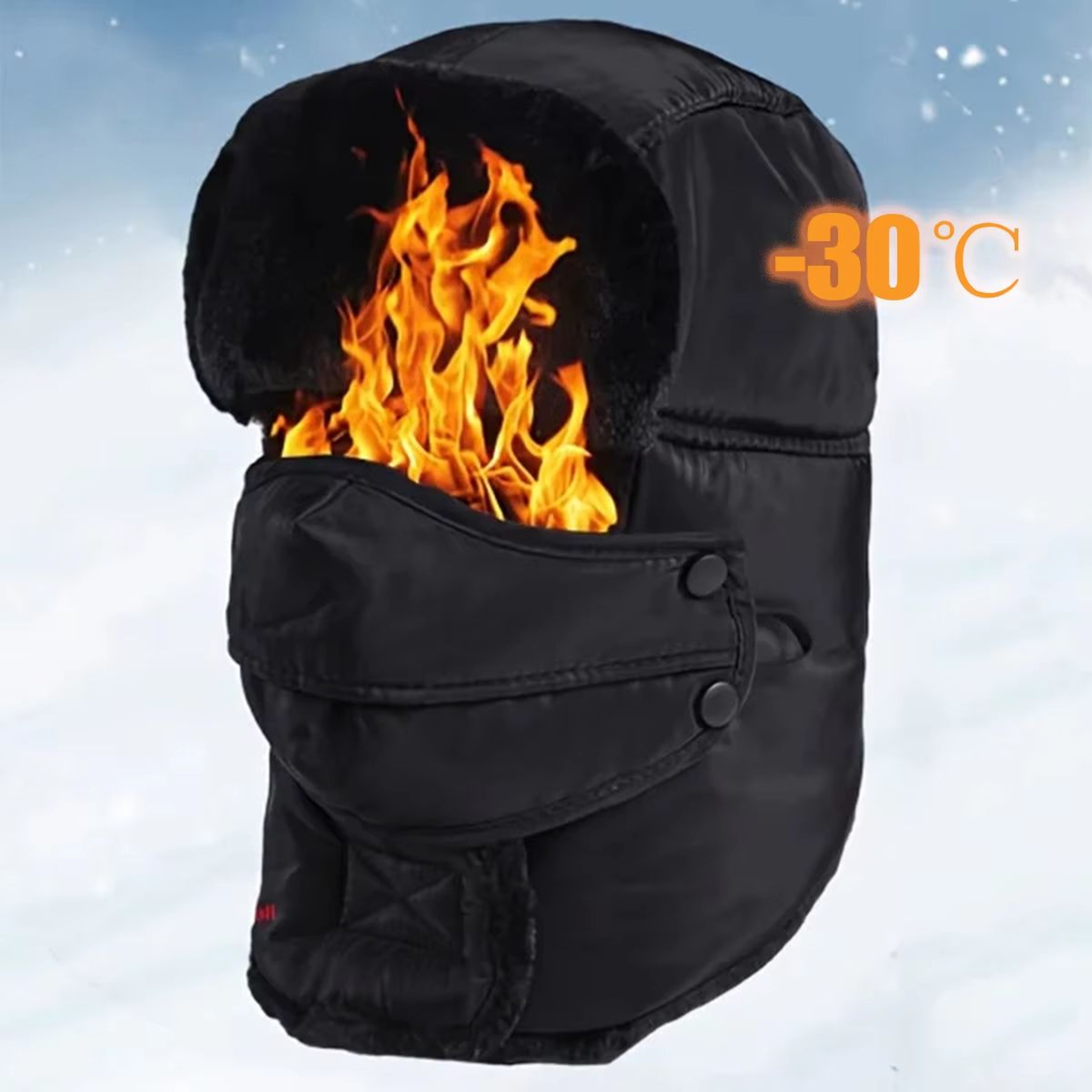 Windproof Warm Russian Trapper Bomber Hat  Unisex Thermal Winter Ski And Snow Cap 2