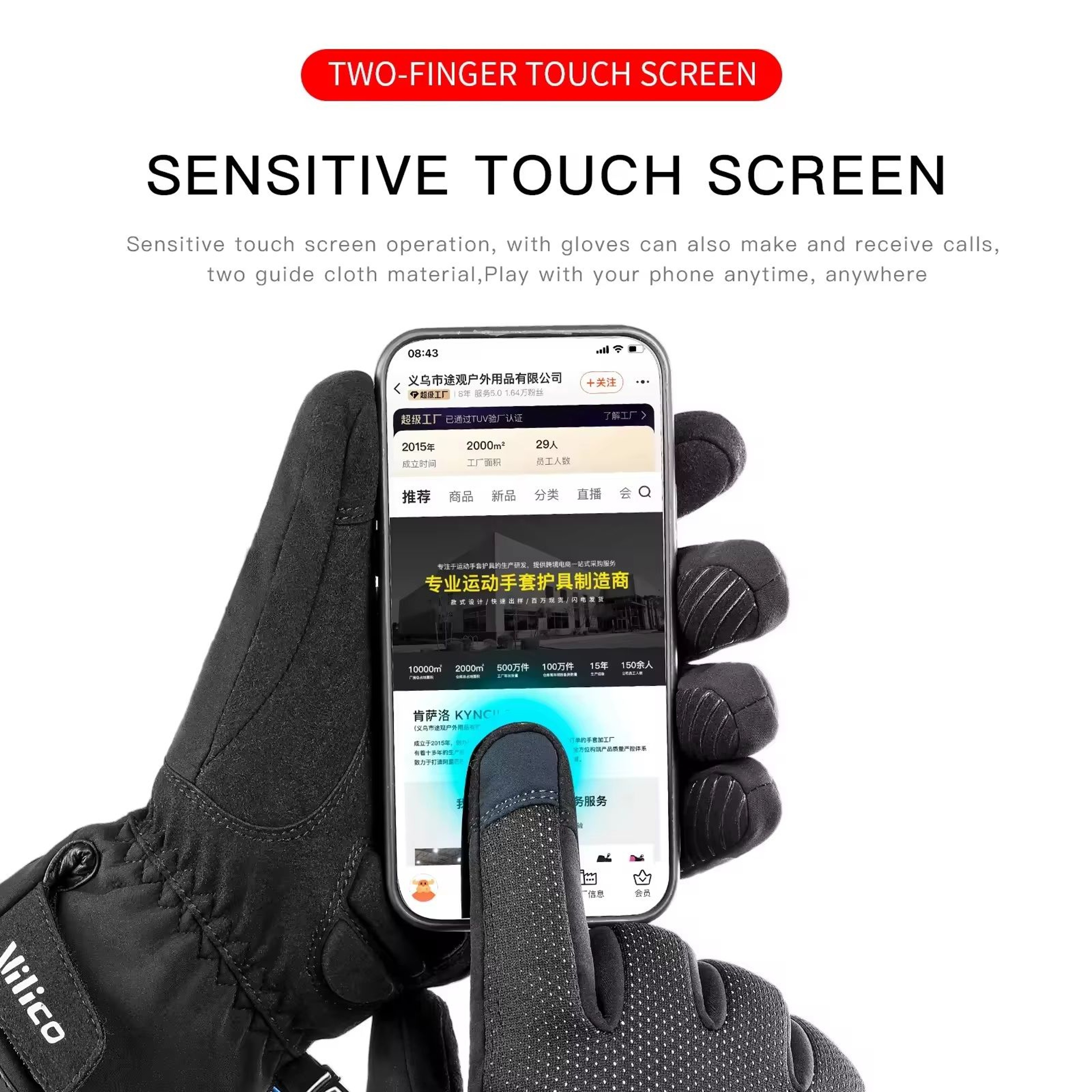 Black Waterproof Winter Fleece Gloves  Full Waterproof TouchScreen Cycling Motorbike Running  Skiin 2