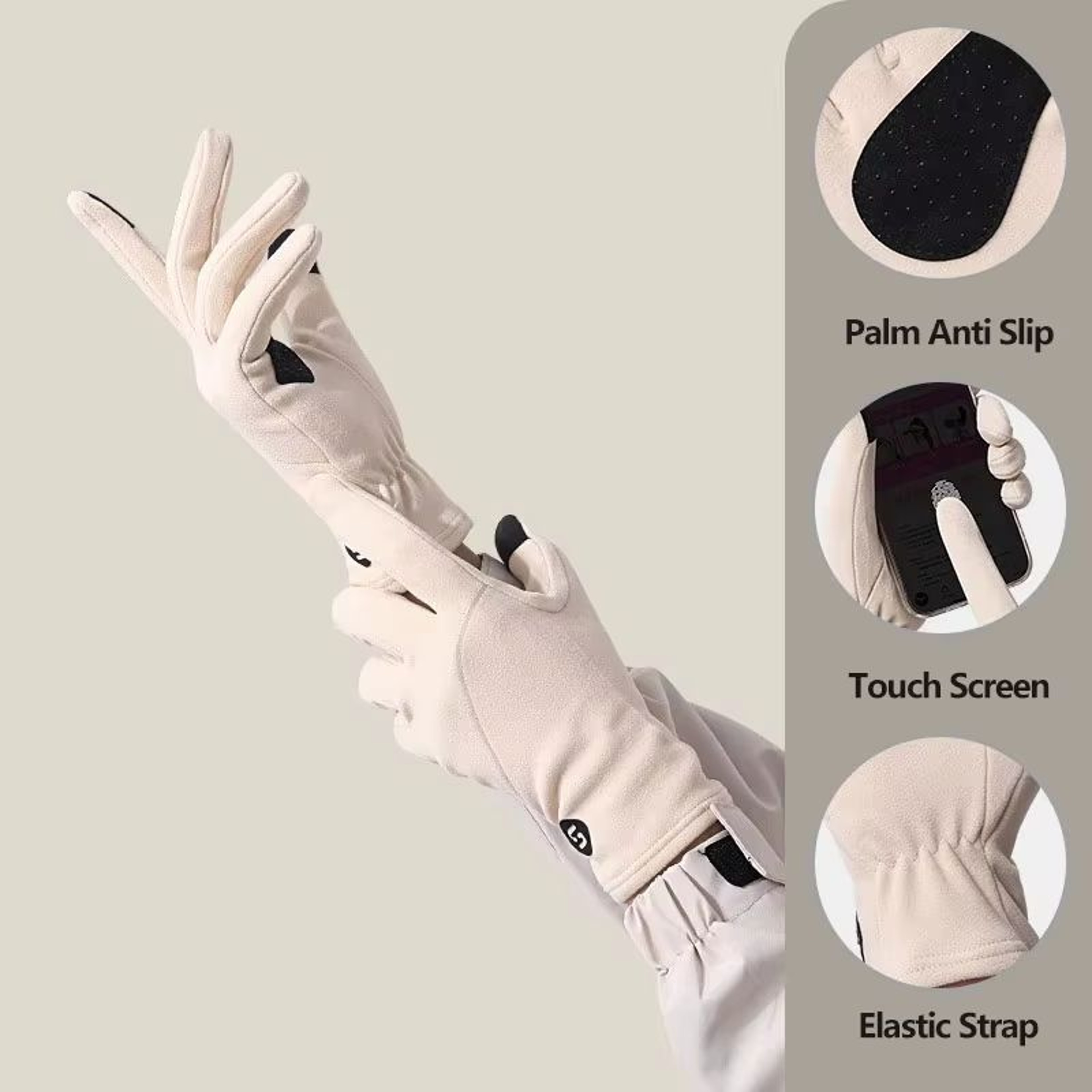 Womens Winter Ski Gloves  TouchScreen Compatible With German Velvet Inner Lining Windproof AntiSlip 7