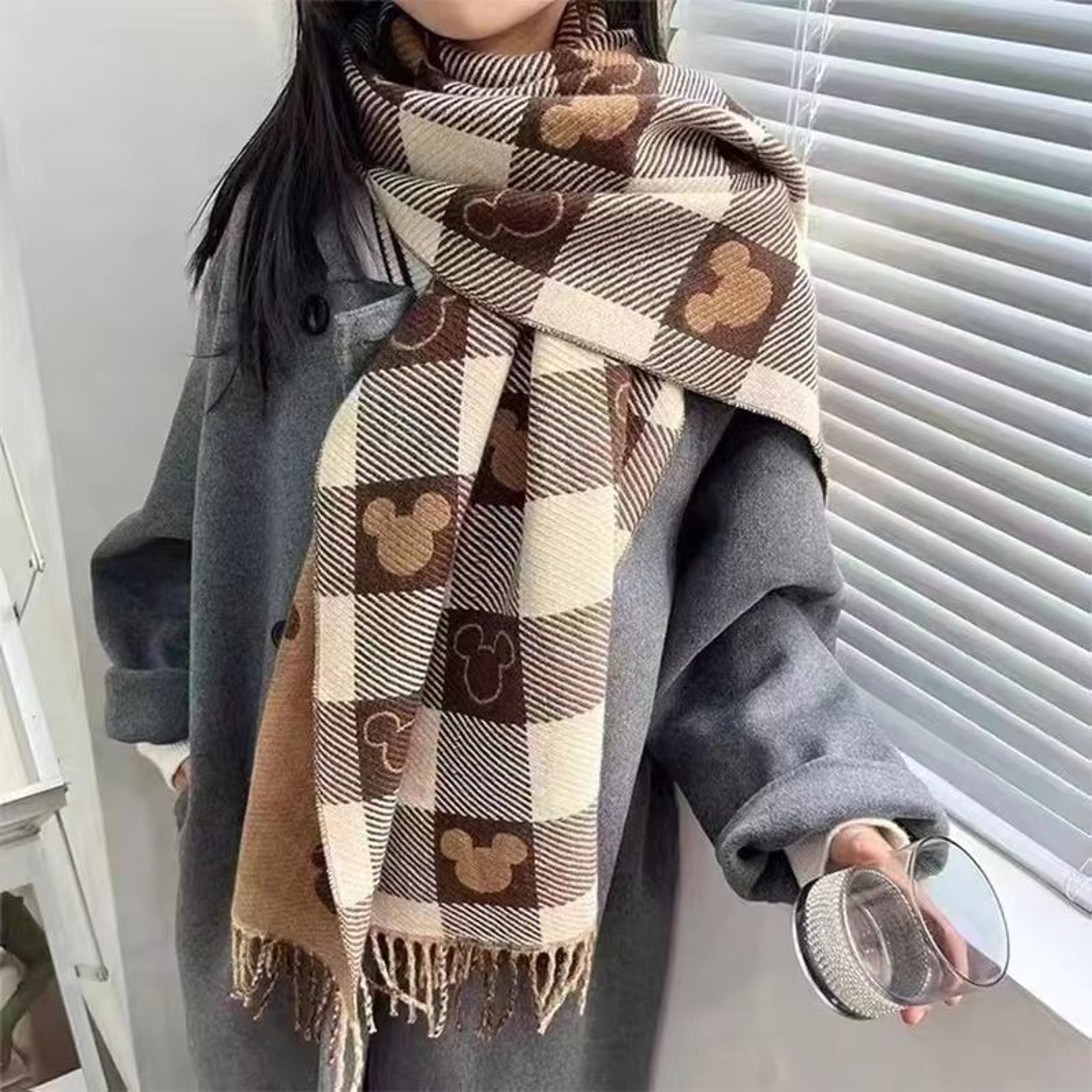 Luxury TwoSided Jacquard Pashmina Scarf  6890in Thick Warm Cashmere Shawl Wrap 3