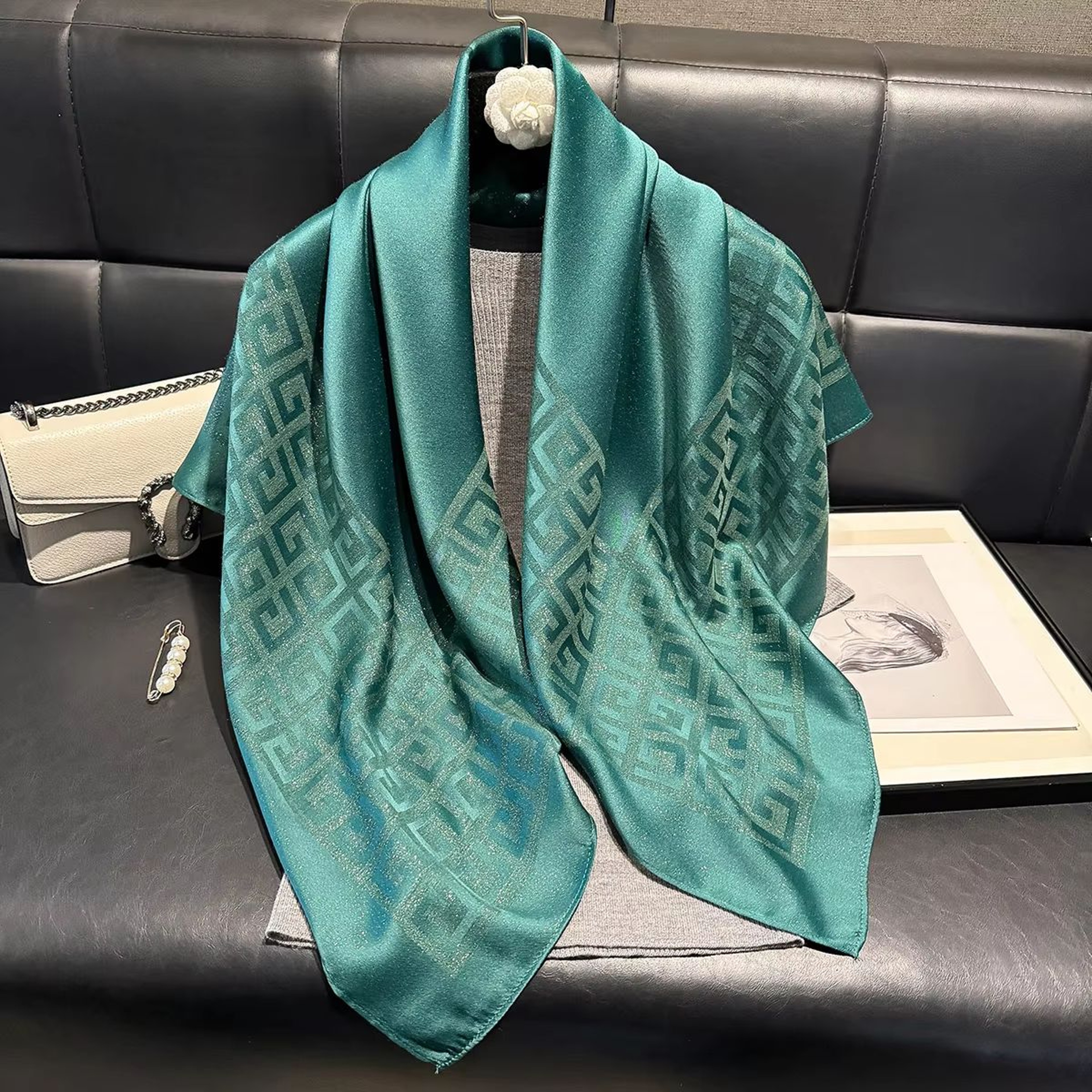 Womens SilkLike Square Hijab Scarf  2756x2756in Fashion Sun Protection Shawl  Headscarf 8