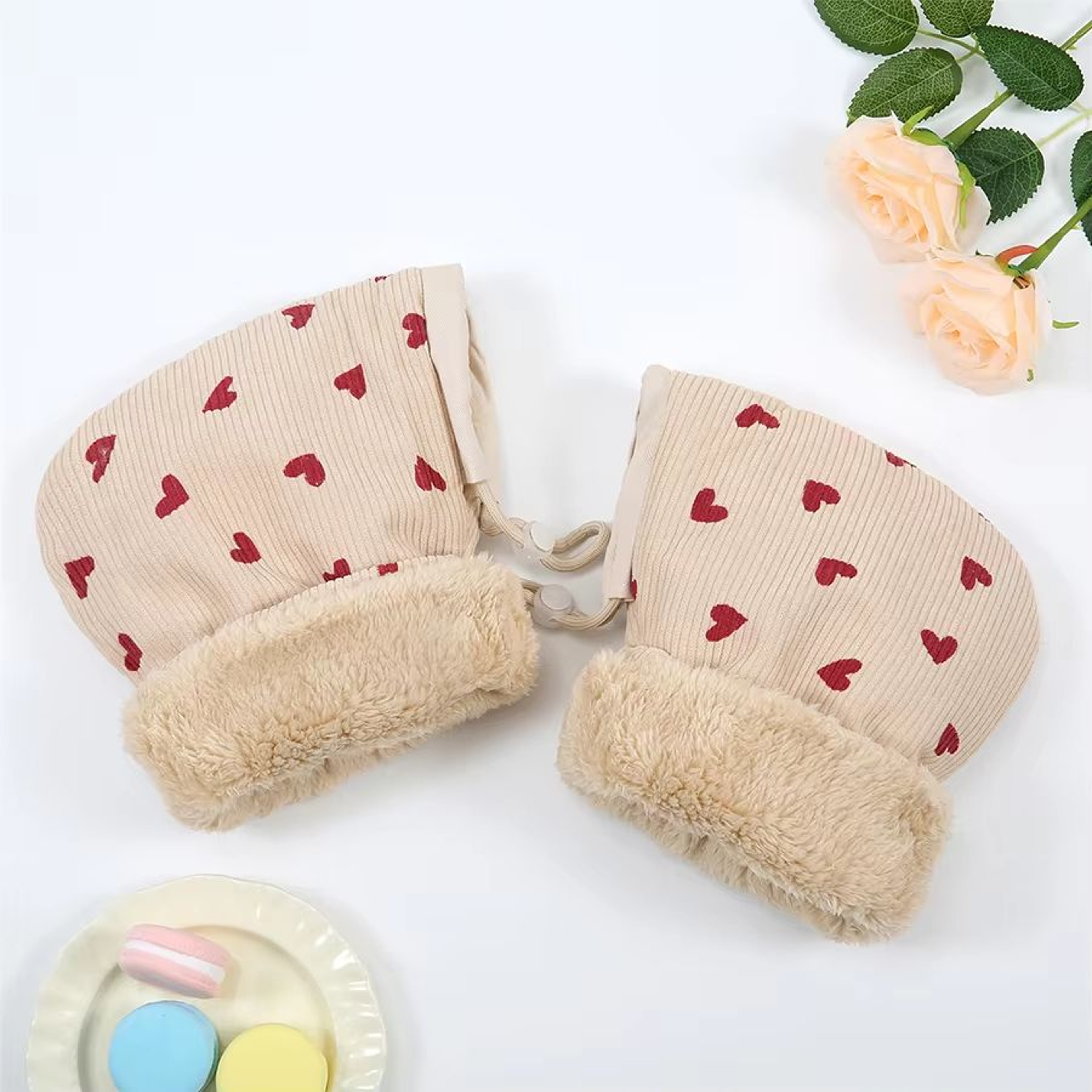 Windproof Infant Stroller Gloves Childrens Outdoor Winter Mittens Cartoon Printed Hands Warmer Scoo 8
