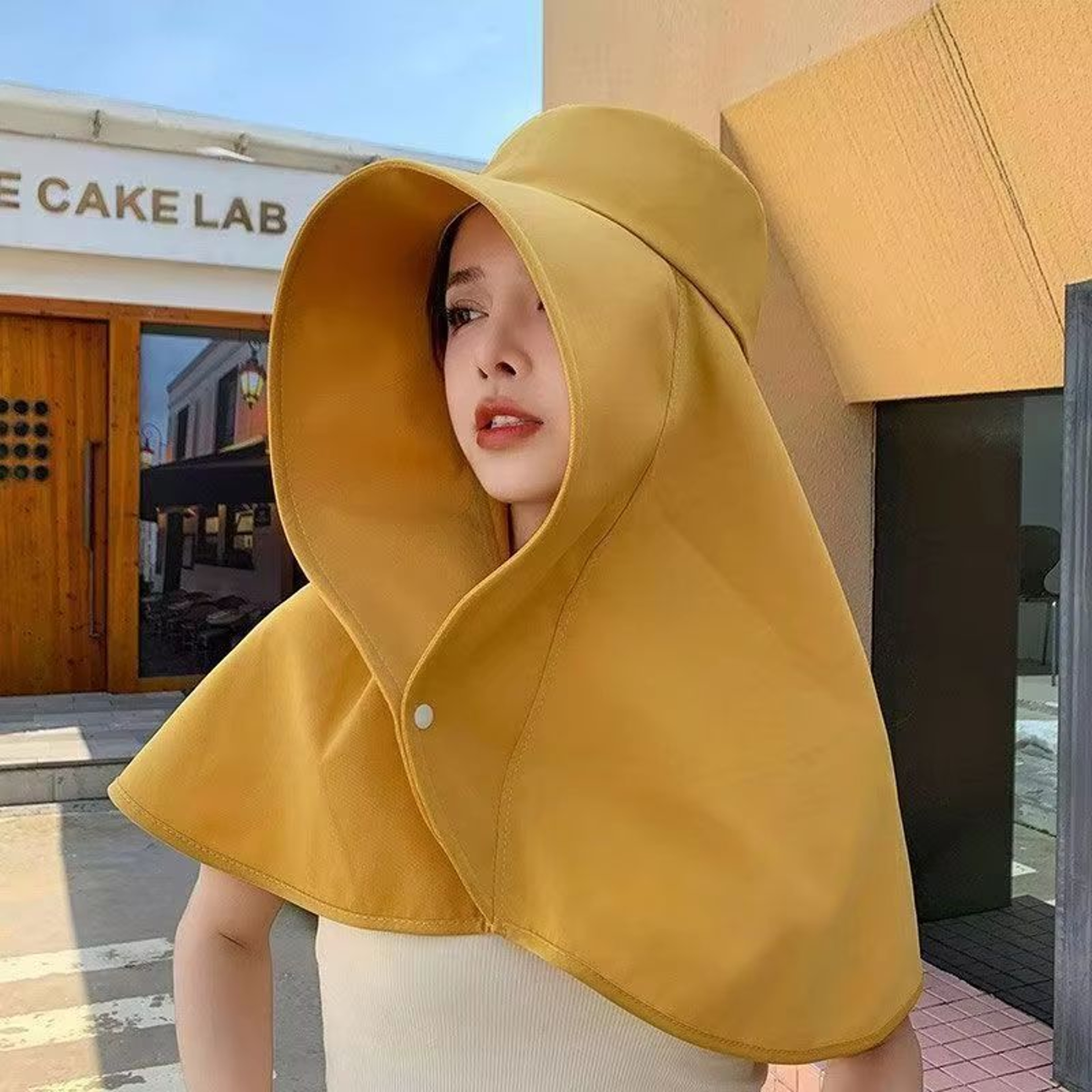 Women Wide Brim Sun Visor Hat With Neck Cover UV Protection Ponytail Cap For Fishing Hiking 2