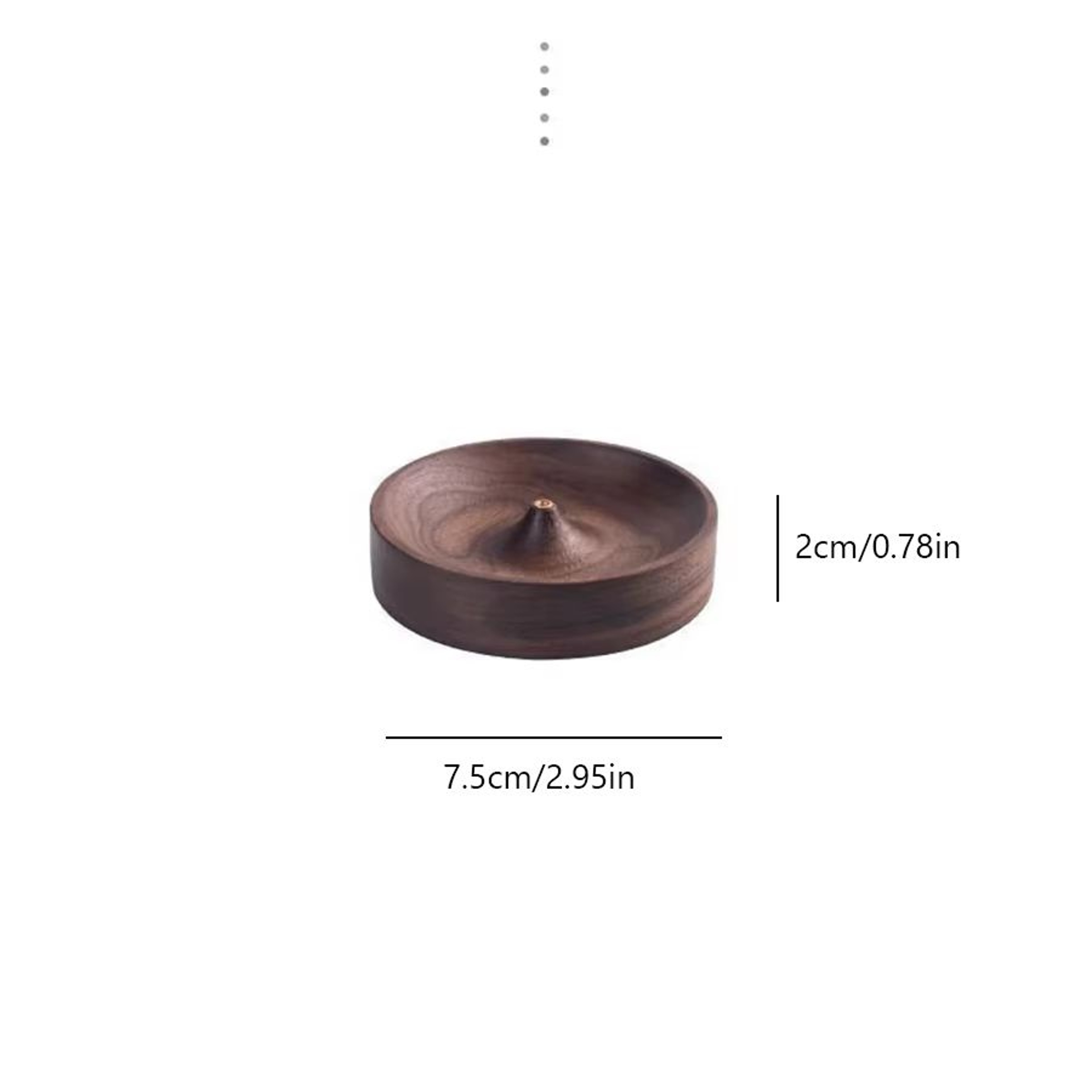 North American Black Walnut Incense Stick Holder Handmade Tea Ceremony Round Burner Tray 5