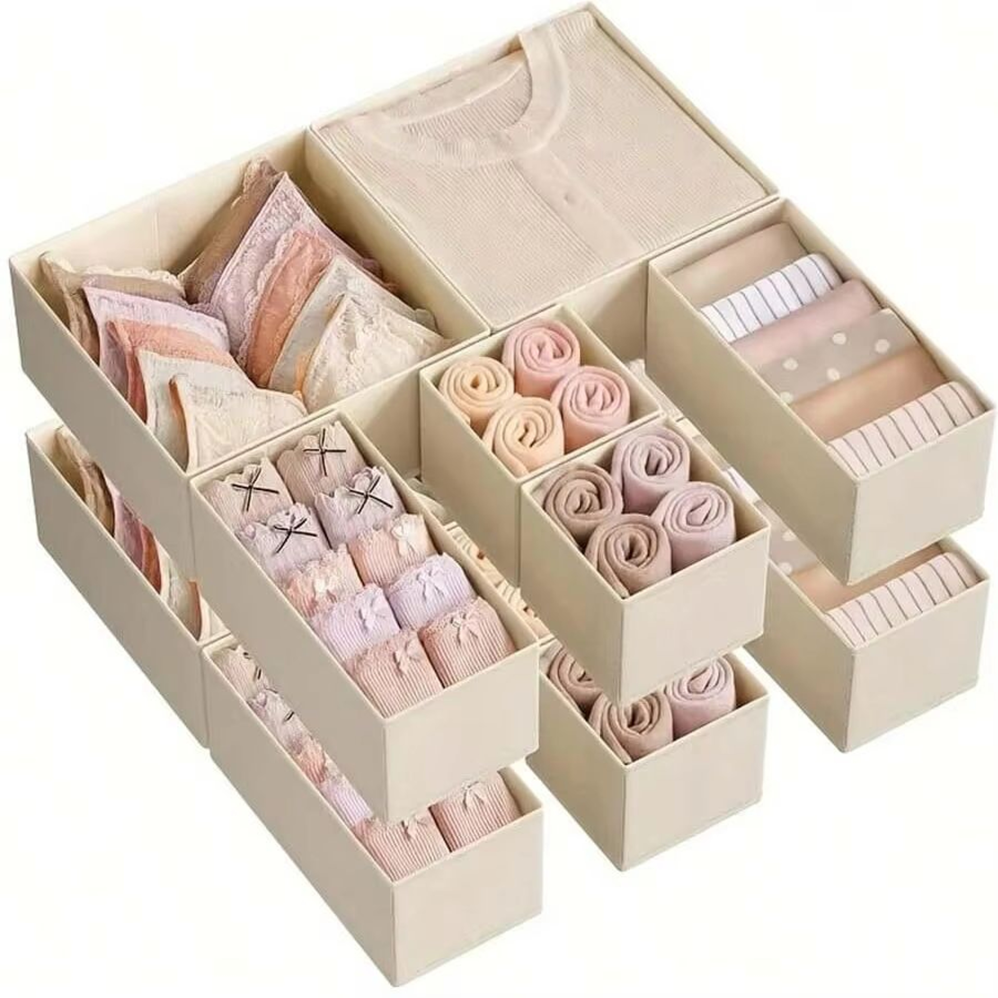 SpaceSaving Foldable Underwear Organizer Set Drawer  Closet Storage Boxes 612 Pieces 9