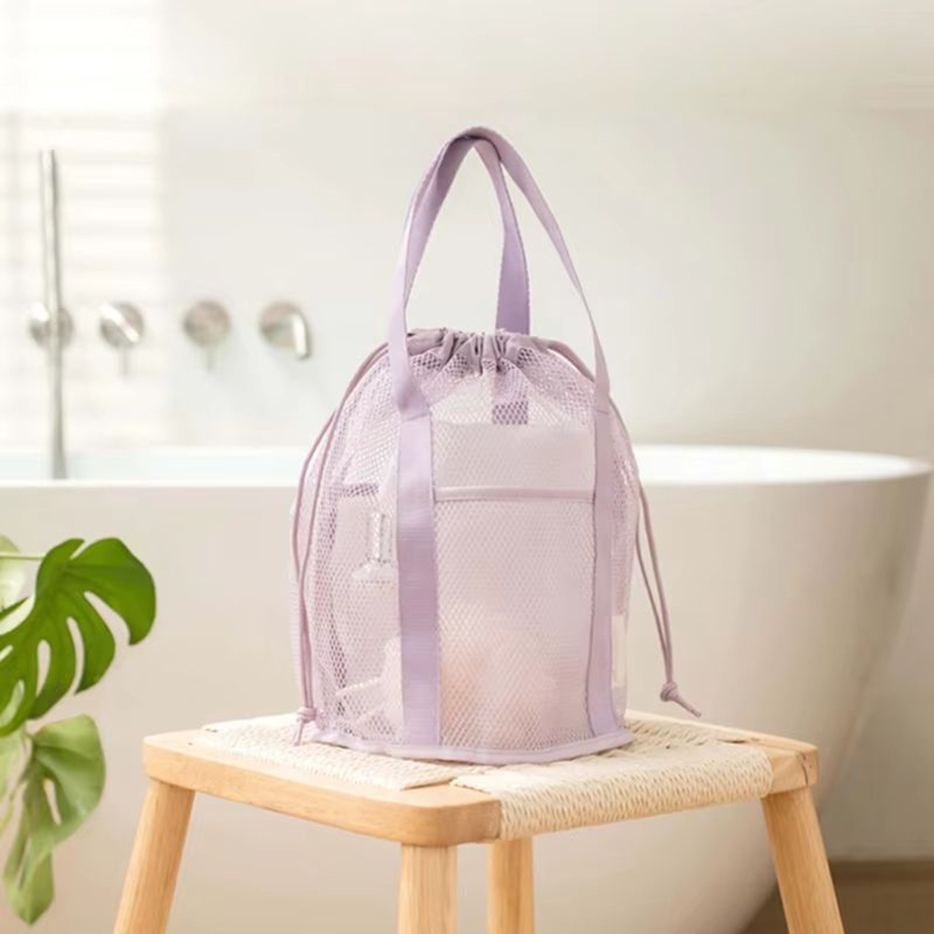 Large Capacity Travel Mesh Cosmetic Bag Set Foldable Organizer Drawstring Pouches 0
