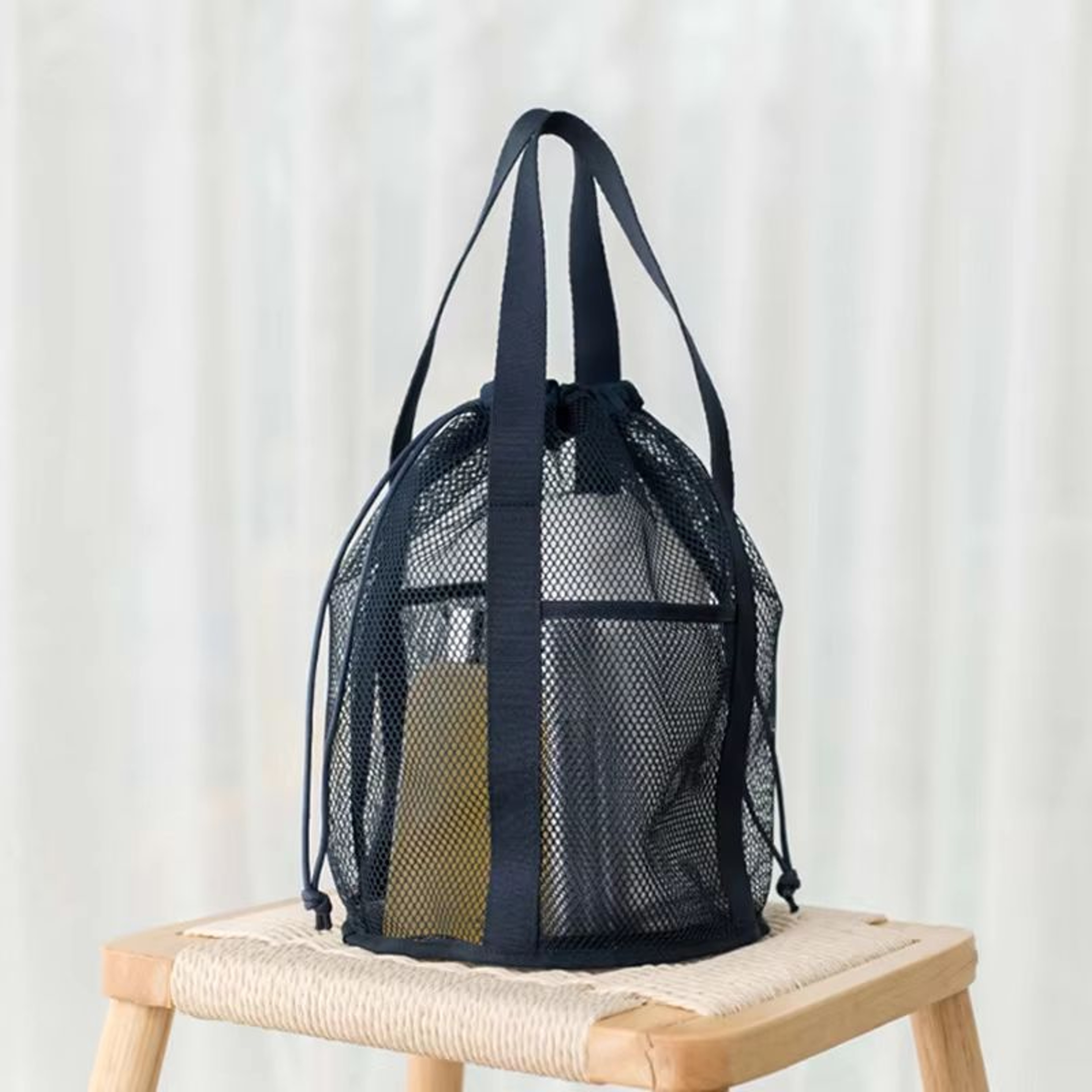 Large Capacity Travel Mesh Cosmetic Bag Set Foldable Organizer Drawstring Pouches 4
