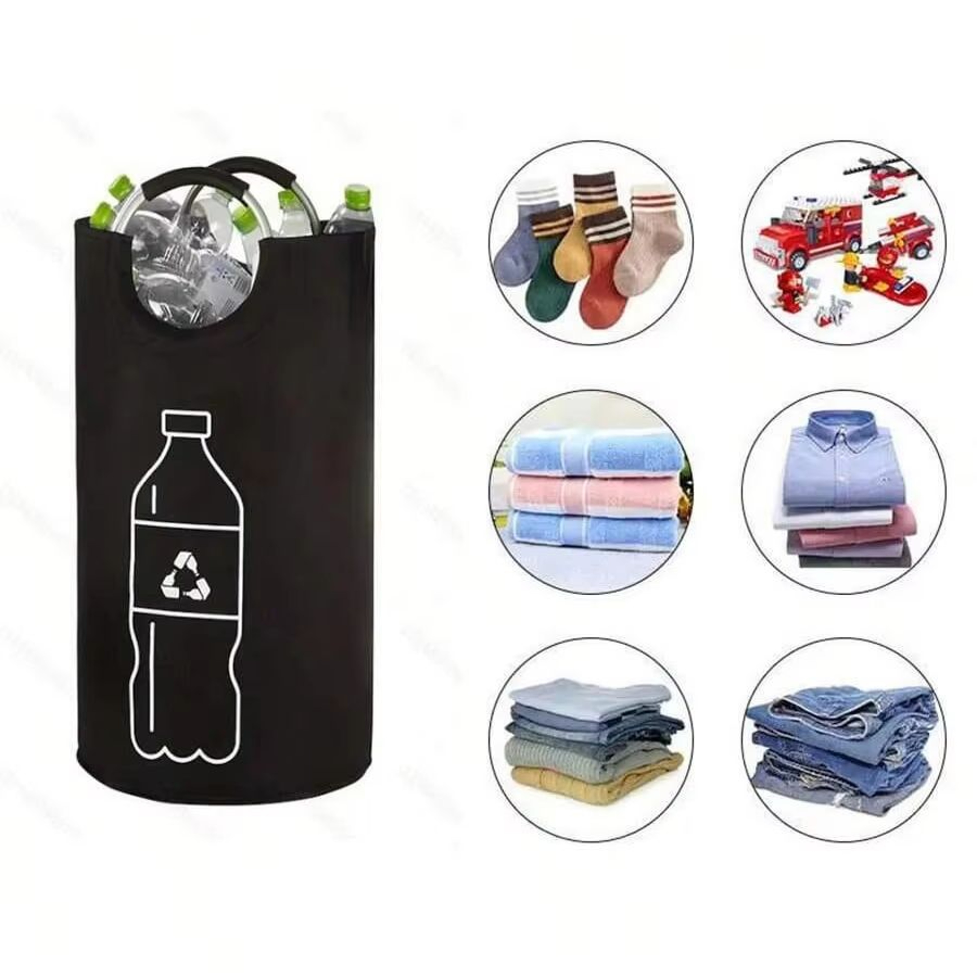 Large Capacity 82Liter Folding Storage Basket For Bottle  Waste Collection With Aluminum Handle 4