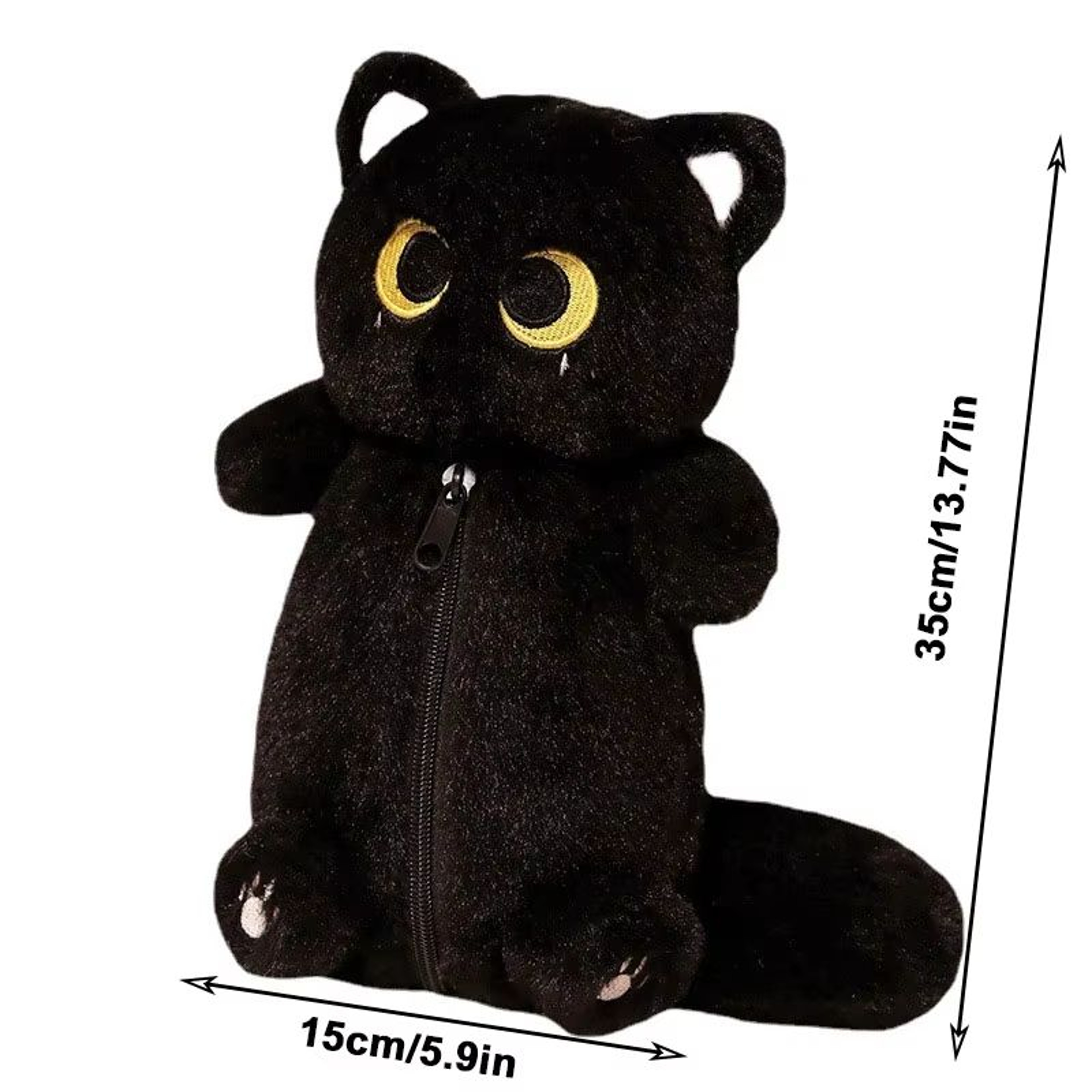 Siamese Cat Plush Pencil Case Large Capacity Stationery Bag 5