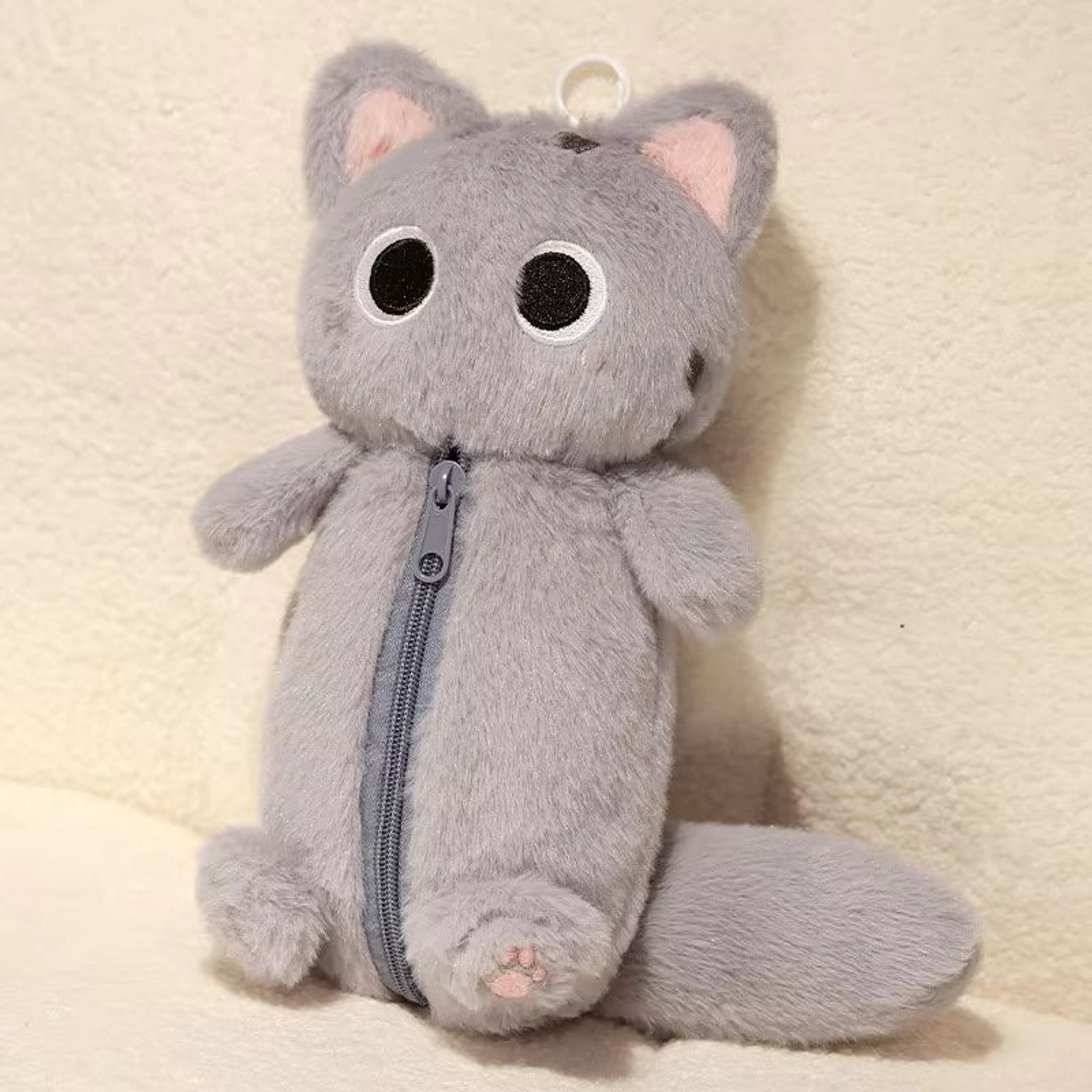 Siamese Cat Plush Pencil Case Large Capacity Stationery Bag 8