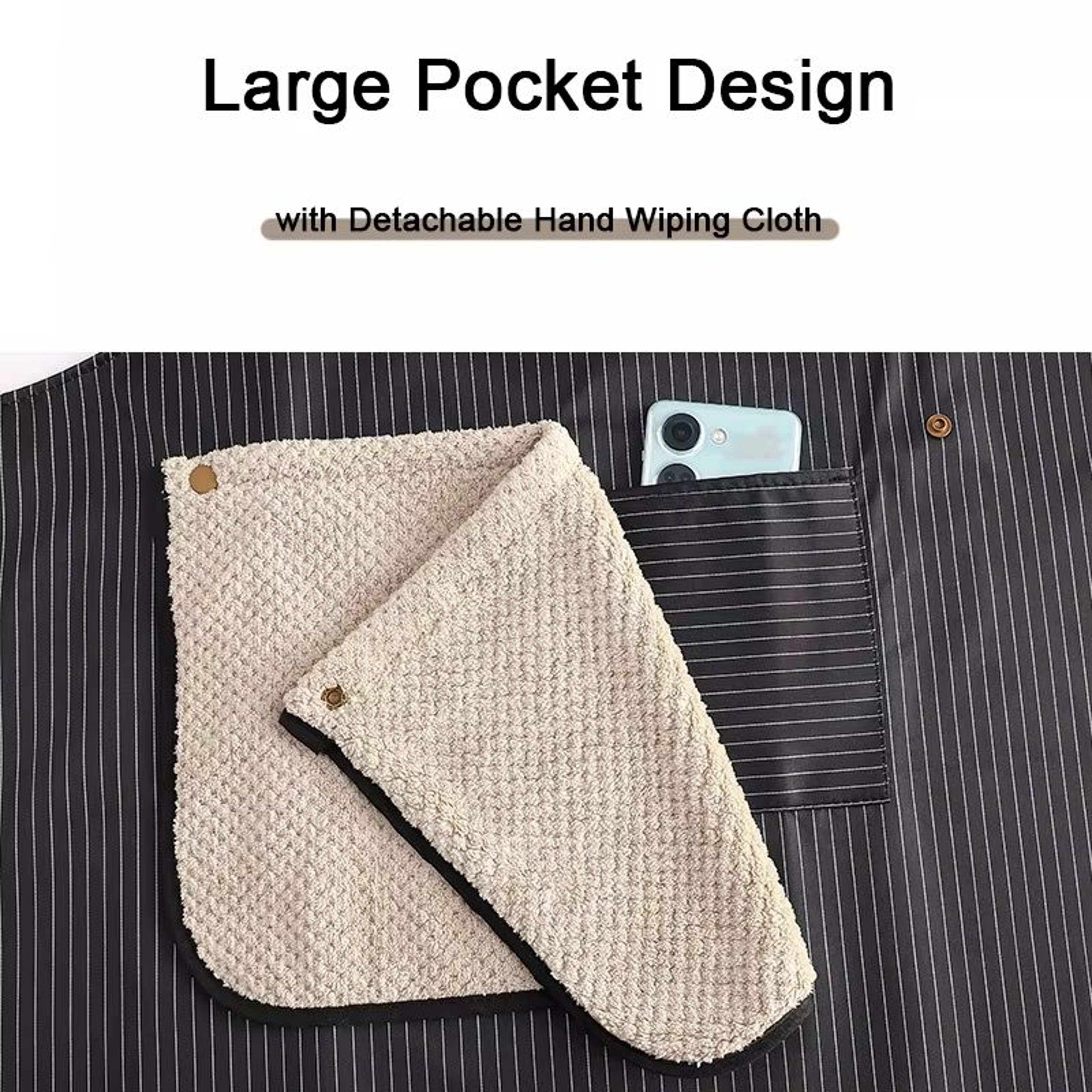 Waterproof Kitchen Apron Sleeveless CrossBack With Removable Towe  AntiFouling Cooking  Baking Bib 2