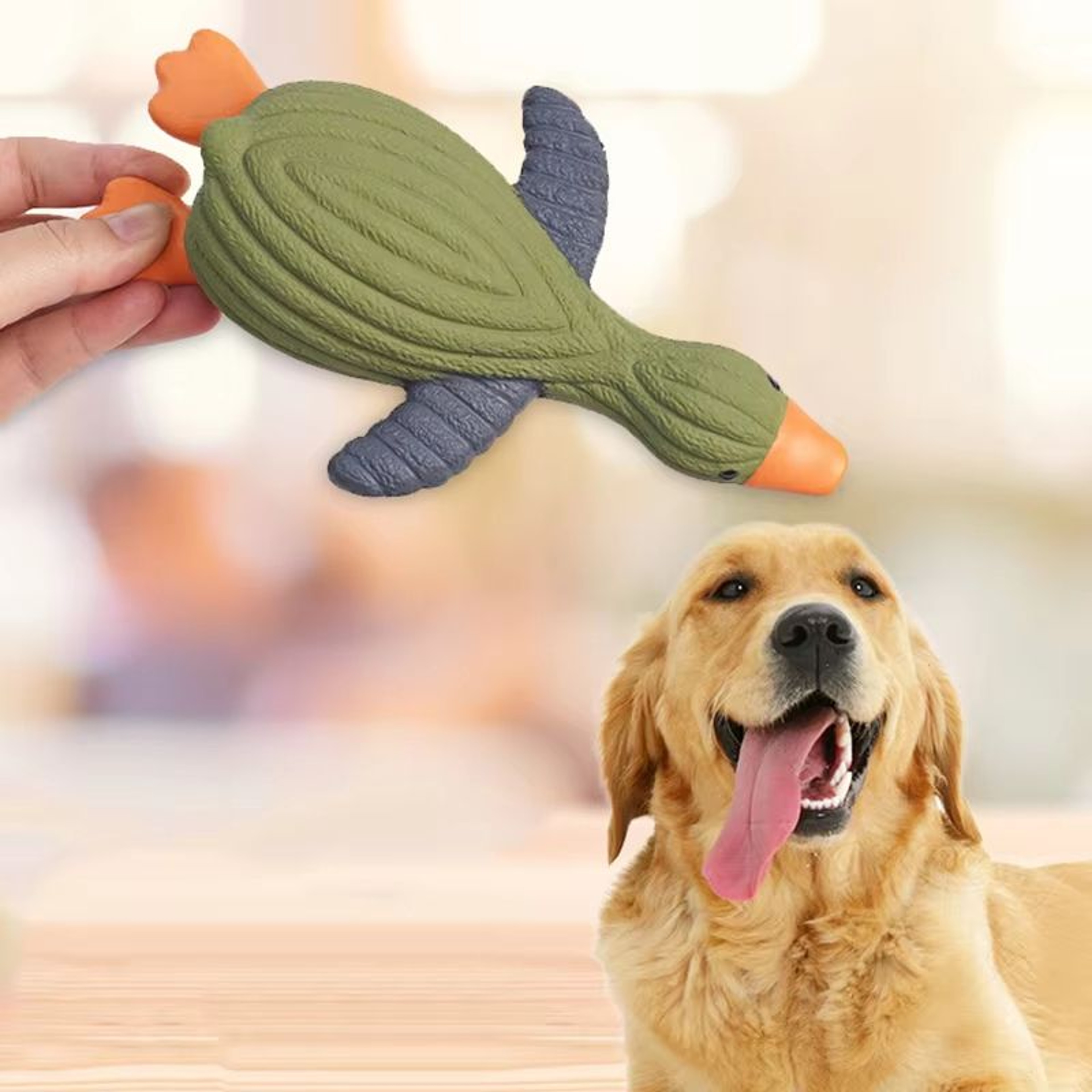 PenguinShape Squeaky Dog Toy Latex Chew Toy  BiteResistant Interactive Pet Toy 4