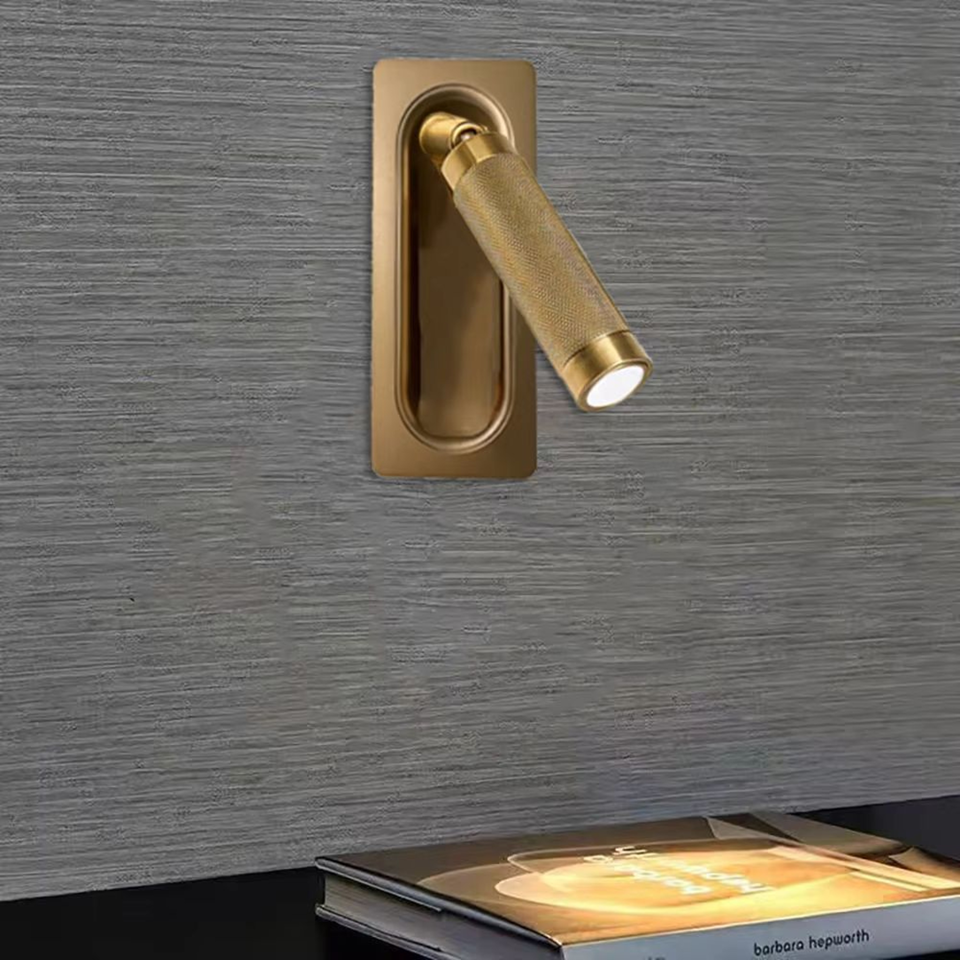 SANDIY Gold Bedside Wall Lamp With Switch  Rotatable Nordic Reading Light Sconce 4