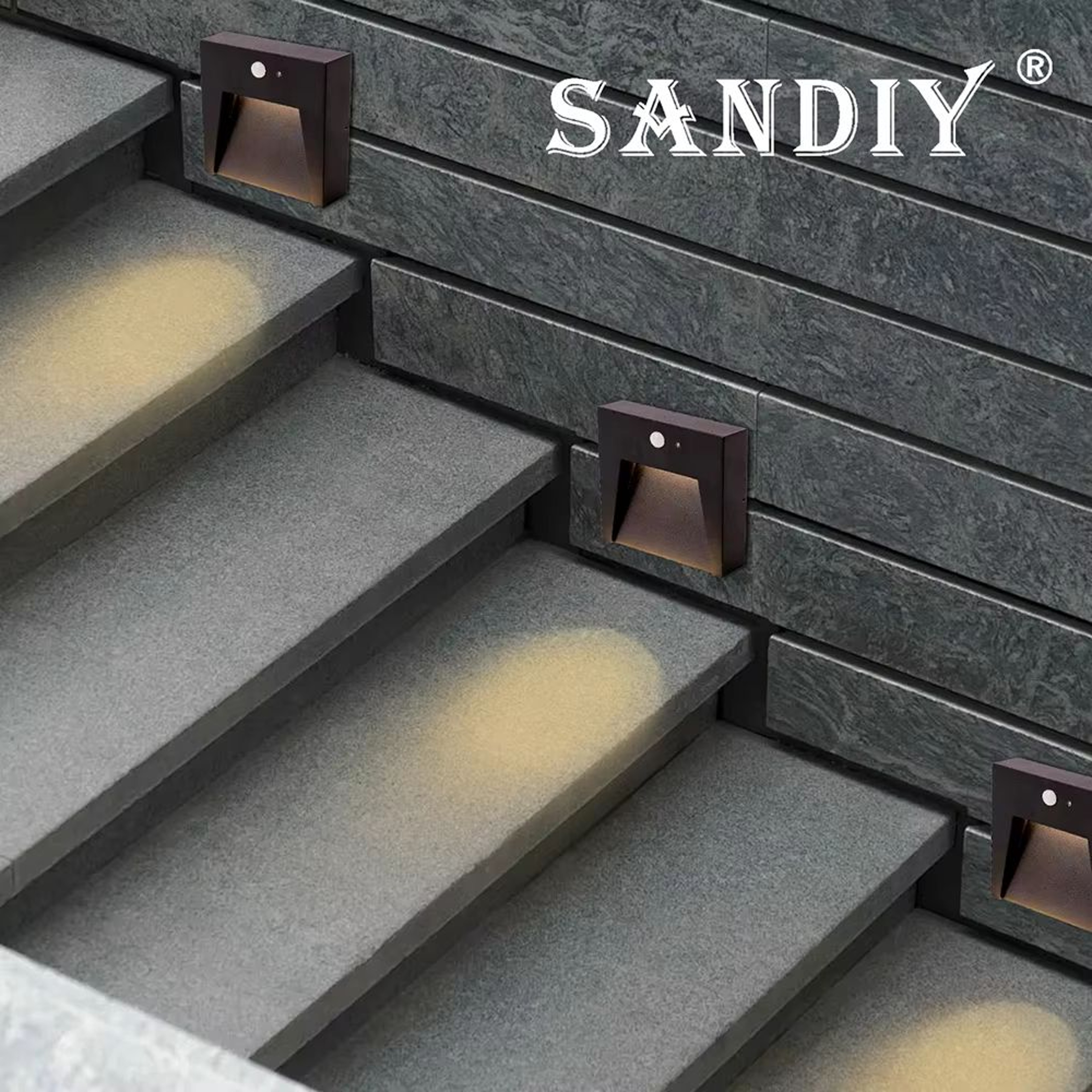 SANDIY Outdoor Motion Sensor Wall Light  Waterproof LED Stair  Garden Sconce 110220V 3