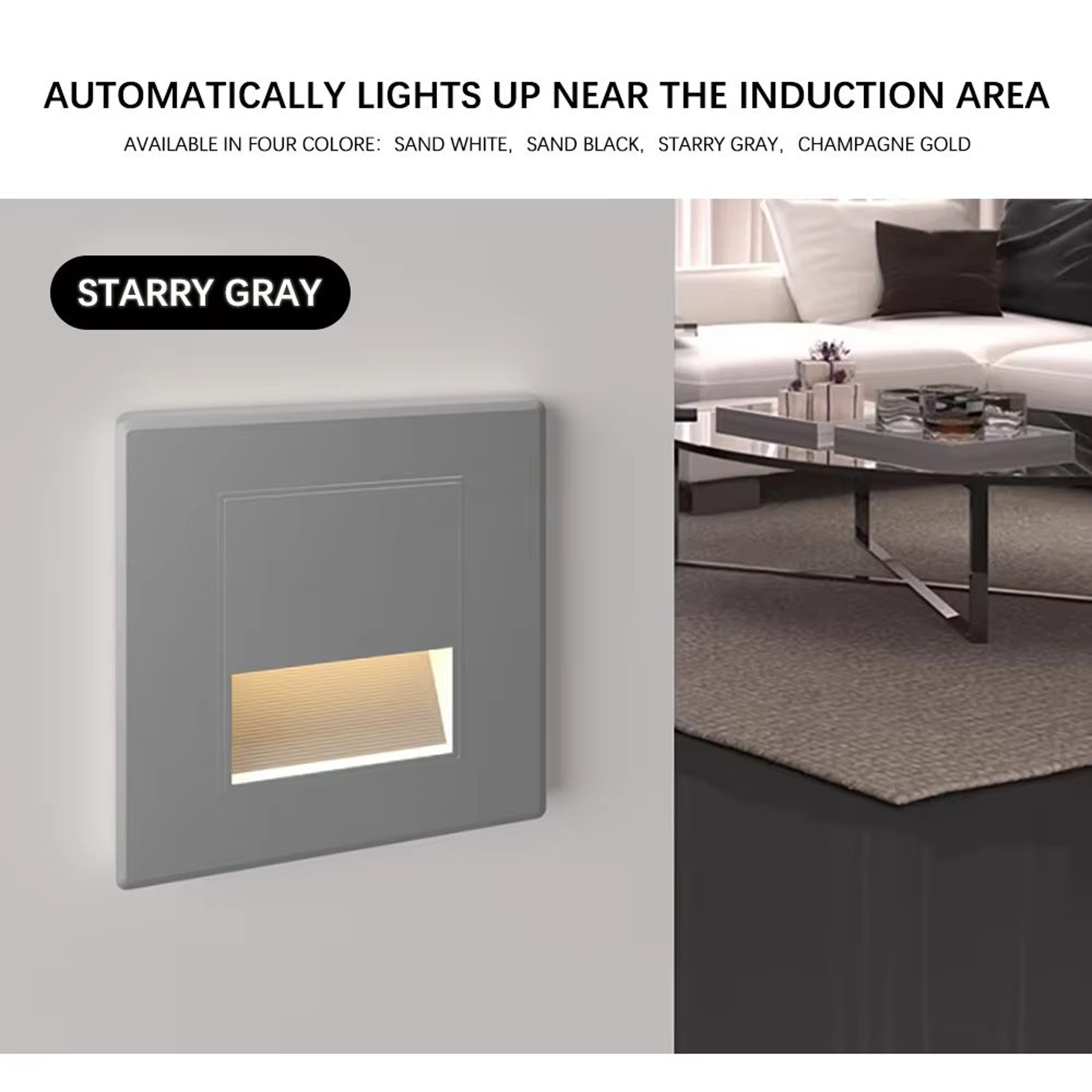 Smart Motion Sensor LED Recessed Stair  Wall Night Light 110V220V 2